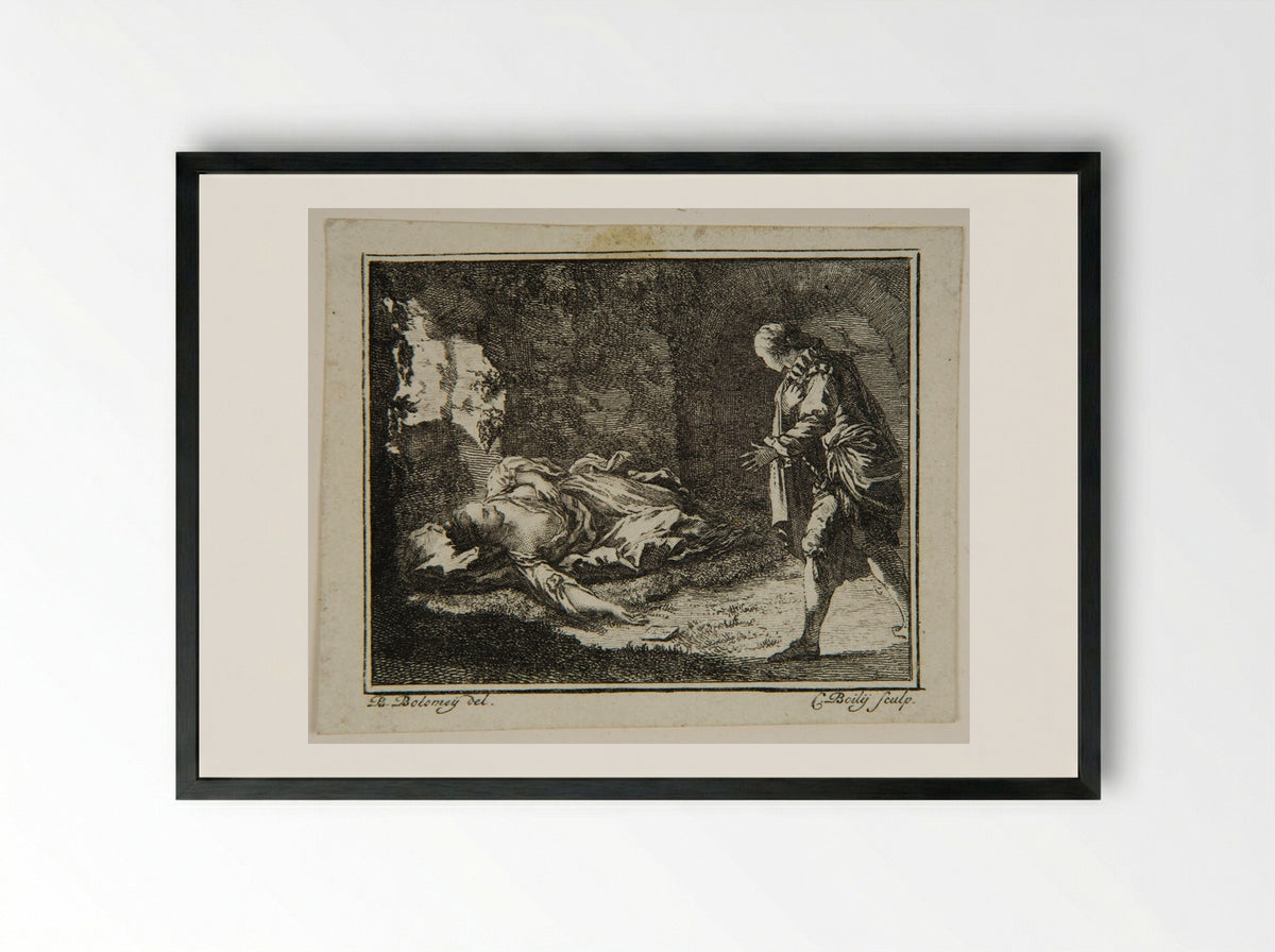 Illustration from Bibliothèque de campagne - Benjamin Samuel Bolomey - Framed Print Black