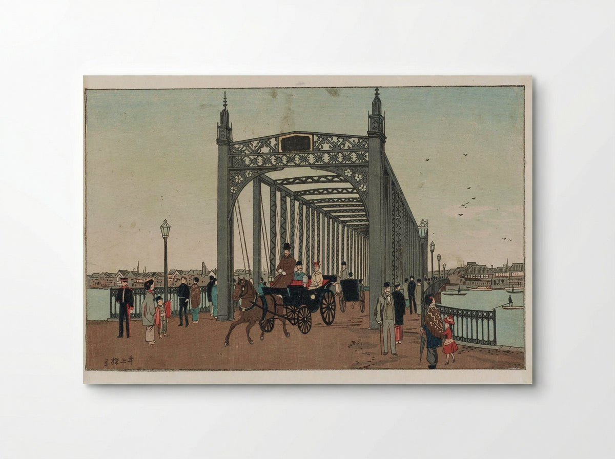 Illustration of the Opening of Azuma Bridge in Tokyo - Inoue Yasuji - Poster