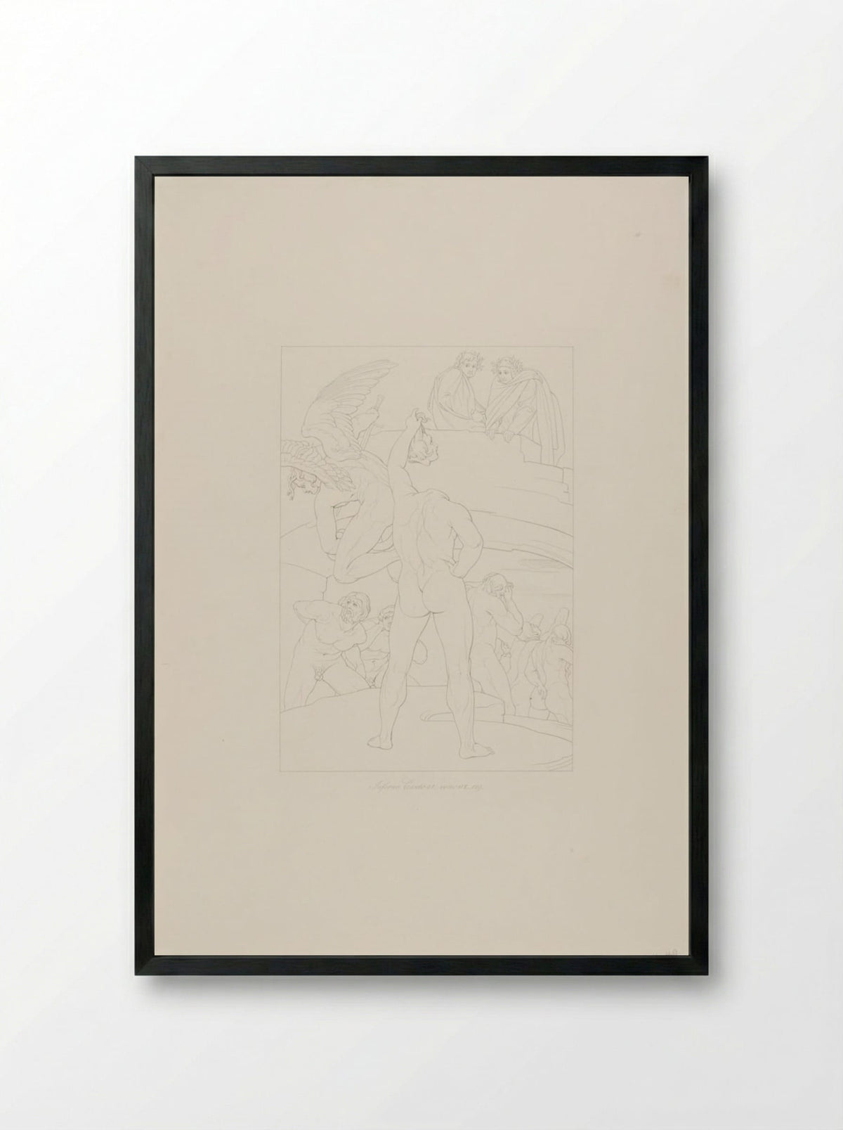Illustration to Dante's Inferno, Canto 28 - Bonaventura Genelli - Framed Print Black