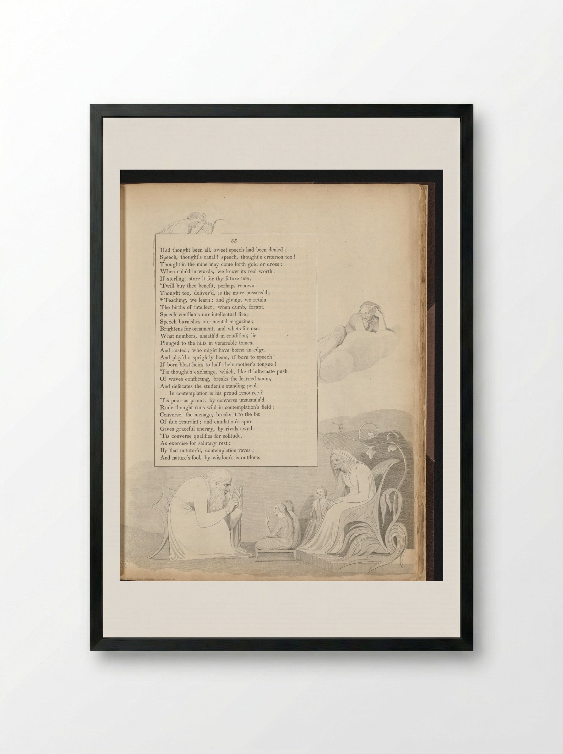 Illustration to Edward Young's Night Thoughts - William Blake - Framed Print Black