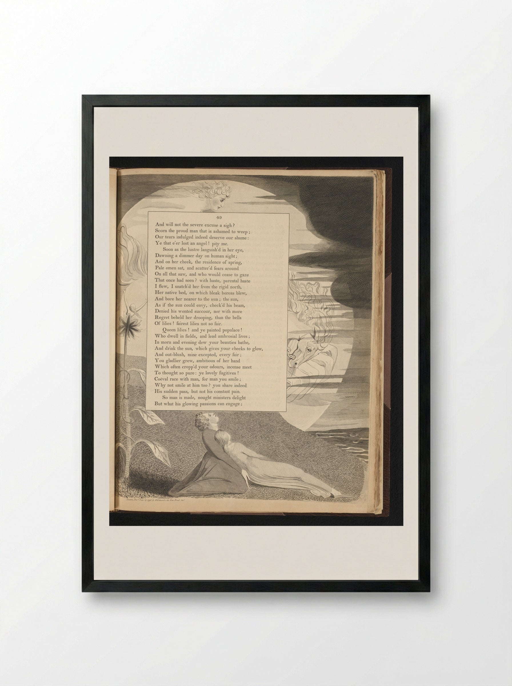 Illustration to Edward Young's Night Thoughts - William Blake - Framed Print Black