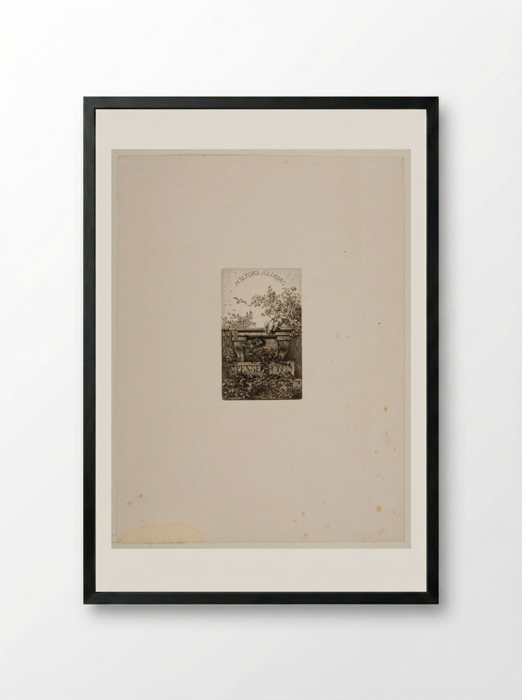 Illustration to Milton's Allegro and Penseroso - Ferdinand Kobell - Framed Print Black