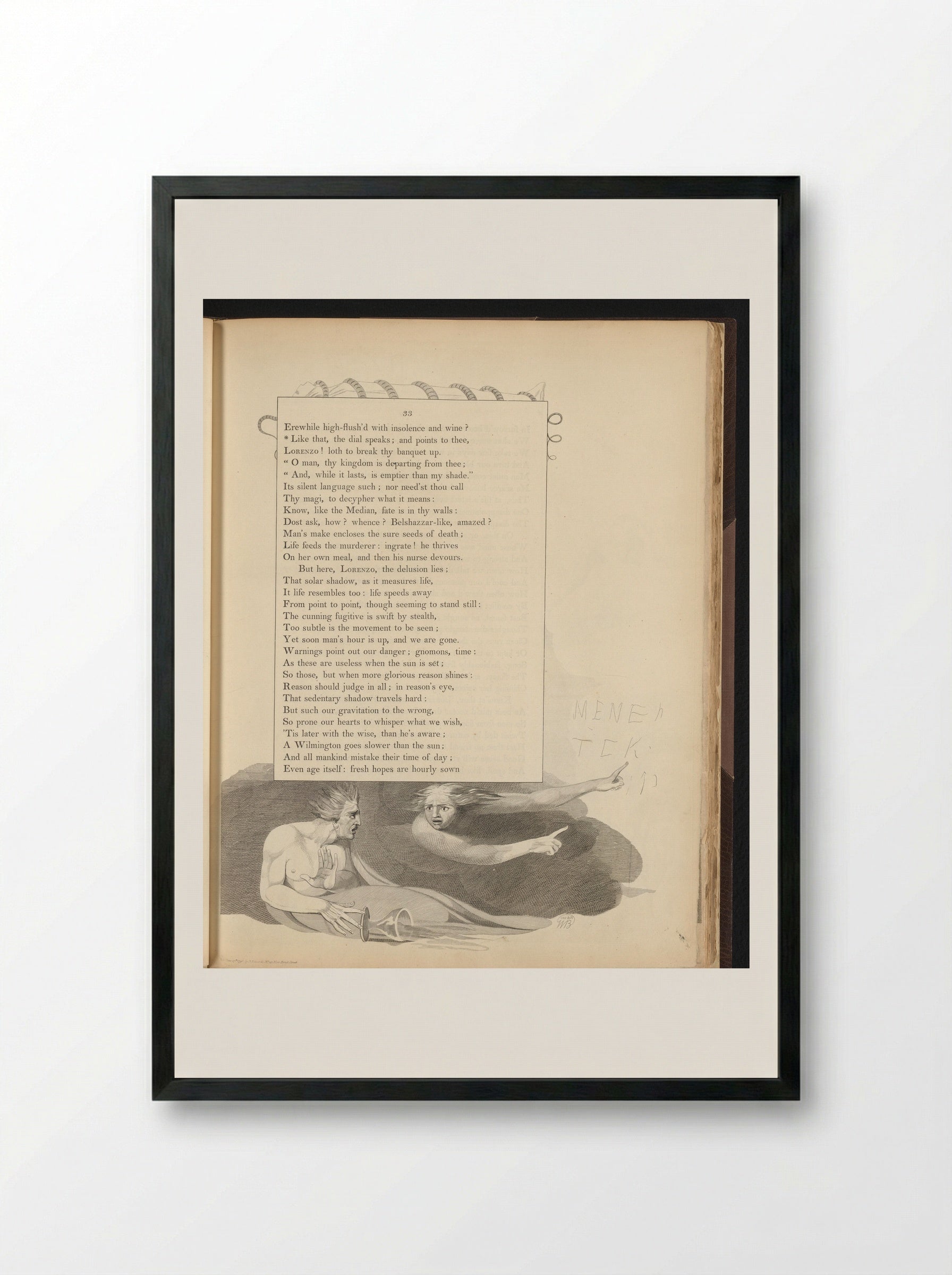 Illustration to Night Thoughts - William Blake - Framed Print Black