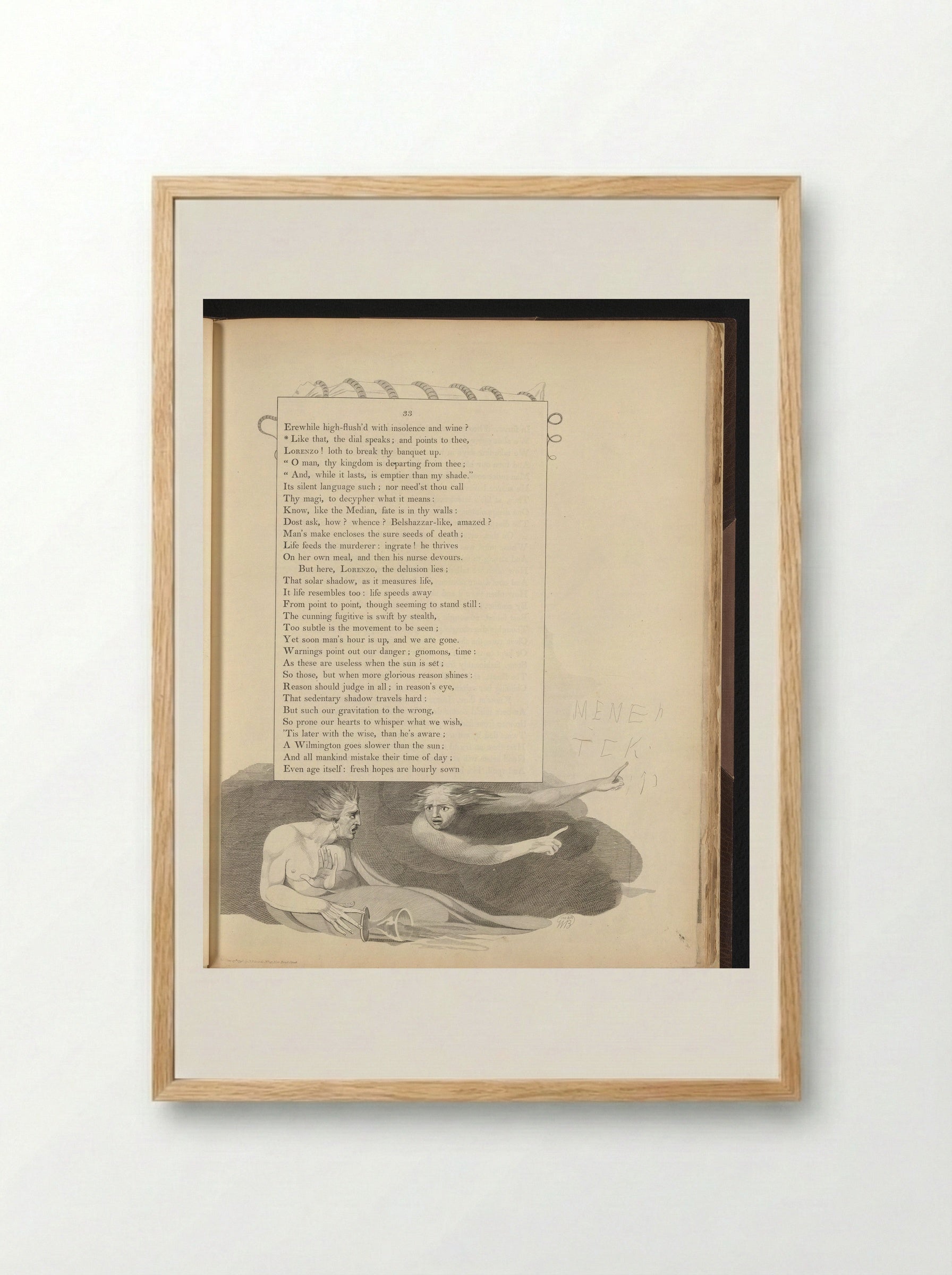 Illustration to Night Thoughts - William Blake - Framed Print Wood