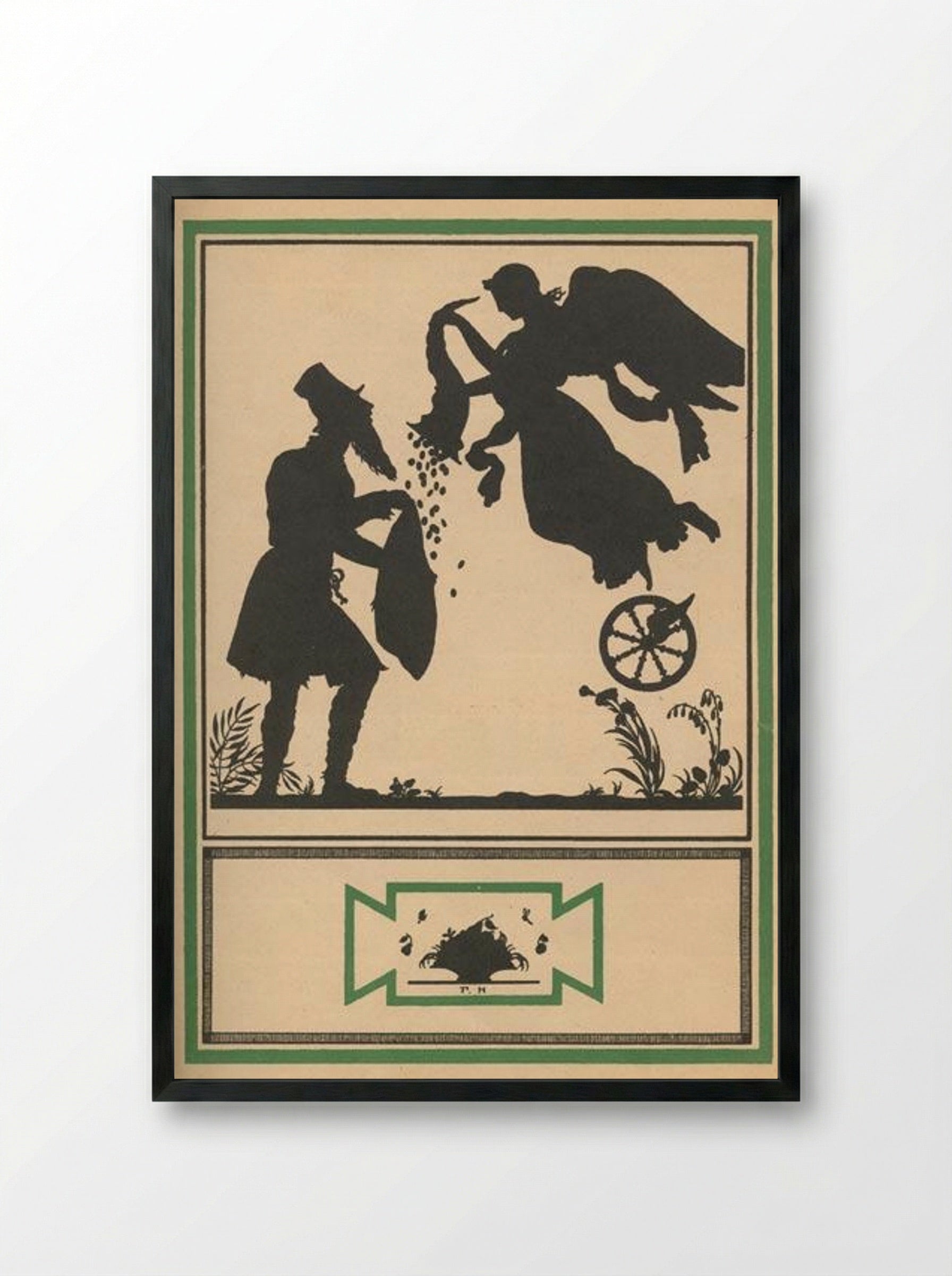 Illustration to 'Three Fables of Krylov' - Heorhiy Narbut - Framed Print Black