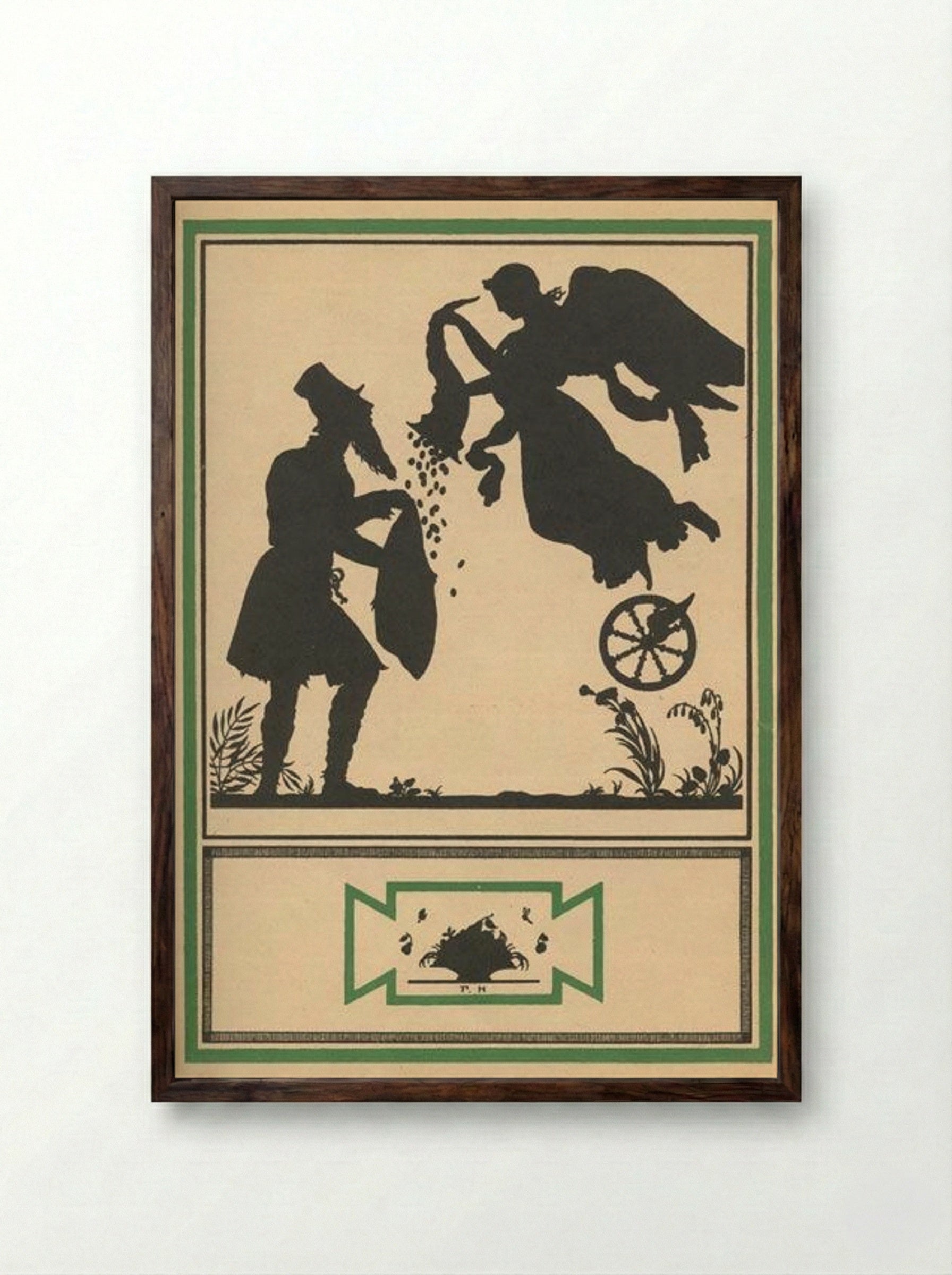 Illustration to 'Three Fables of Krylov' - Heorhiy Narbut - Framed Print Dark Wood