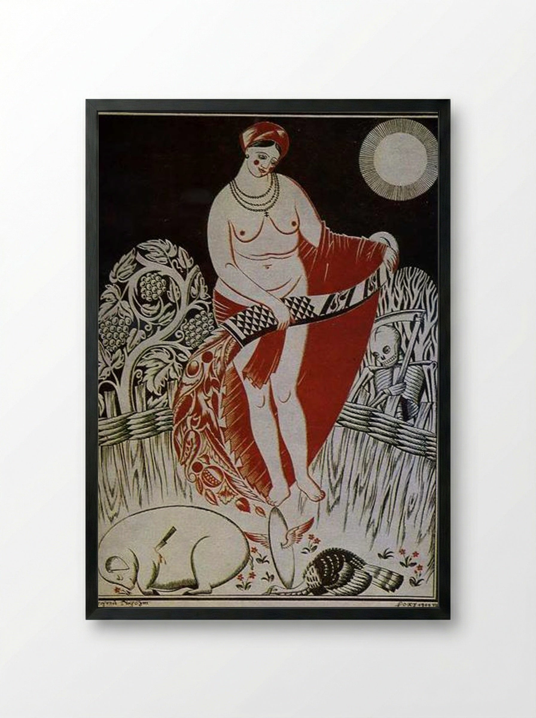 Illustration to Volodymyr Narbut's poem 'Before the Easter' - Heorhiy Narbut - Framed Print Black
