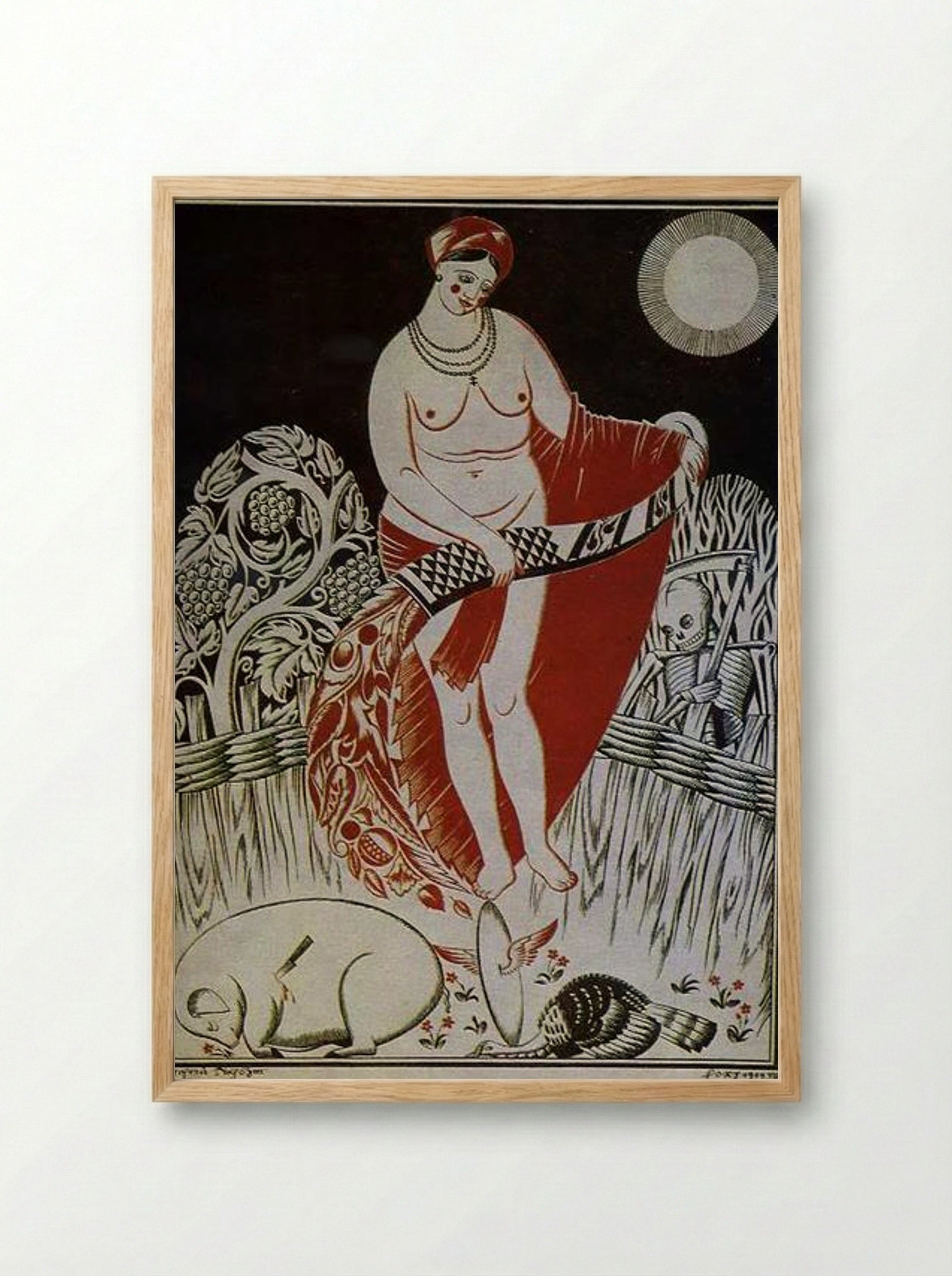 Illustration to Volodymyr Narbut's poem 'Before the Easter' - Heorhiy Narbut - Framed Print Wood