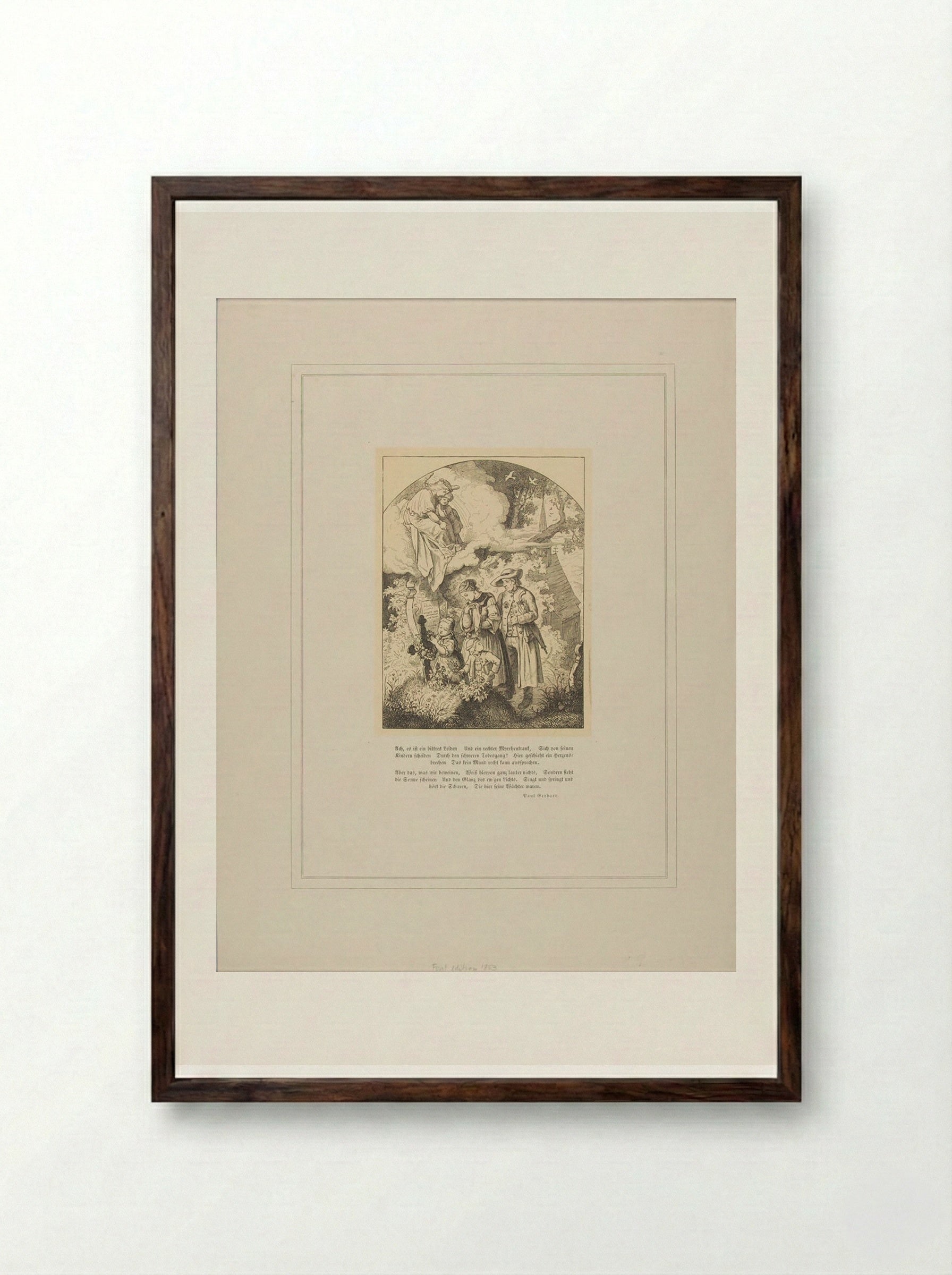 Illustration to a Poem by Paul Gerhard - Adrian Ludwig Richter - Framed Print Dark Wood