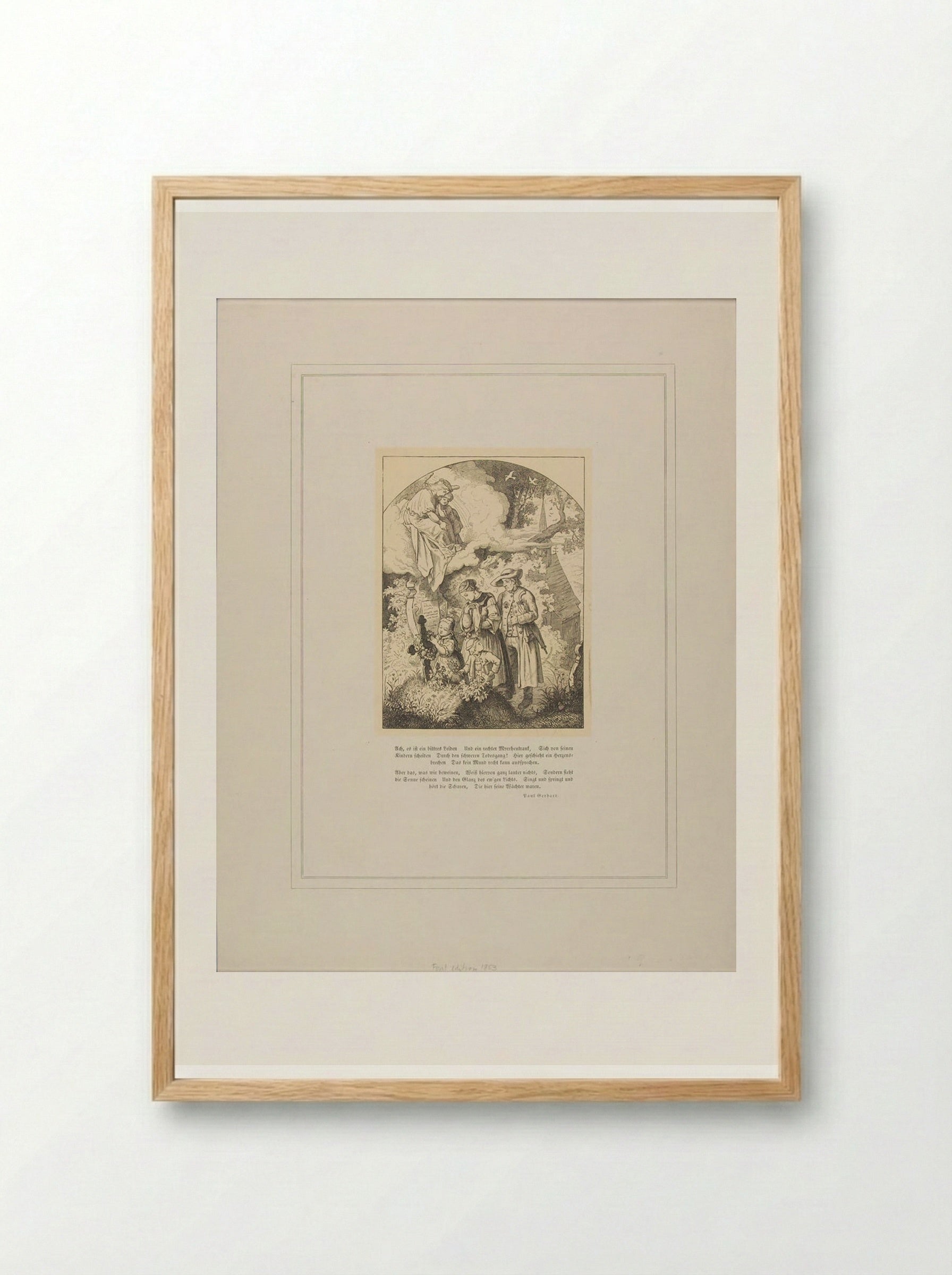 Illustration to a Poem by Paul Gerhard - Adrian Ludwig Richter - Framed Print Wood