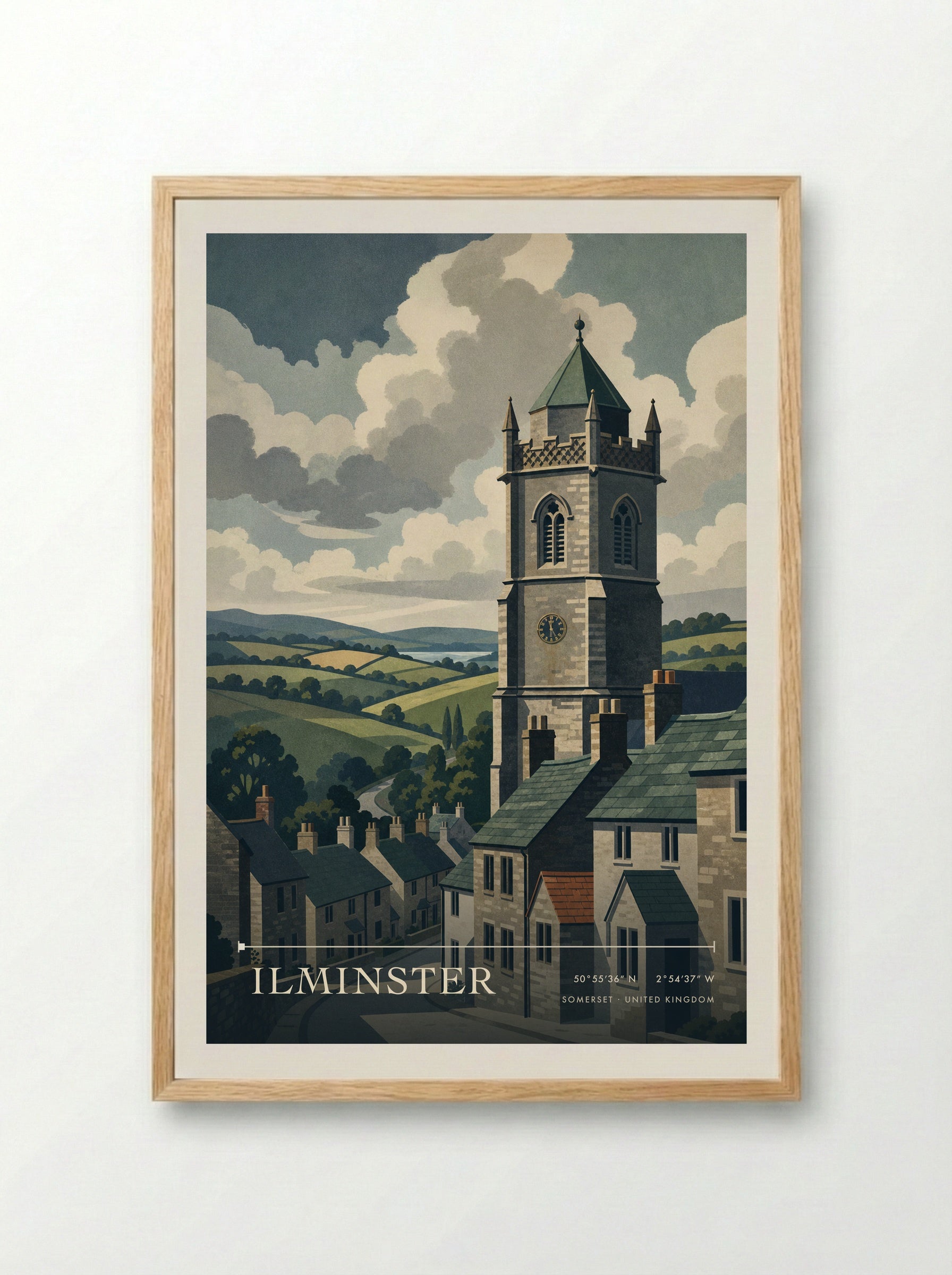 Ilminster Somerset United Kingdom Travel Poster - Framed Print Wood