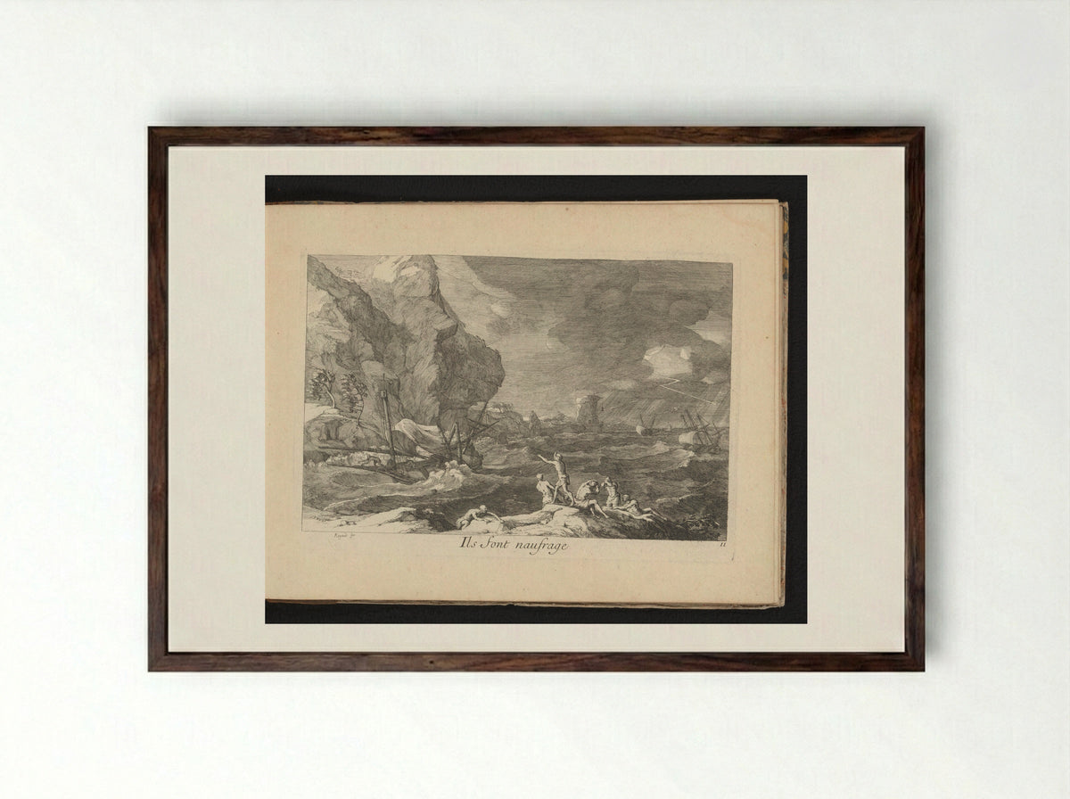 Ils Sont Naufrage - Gaspard Duchange - Framed Print Dark Wood