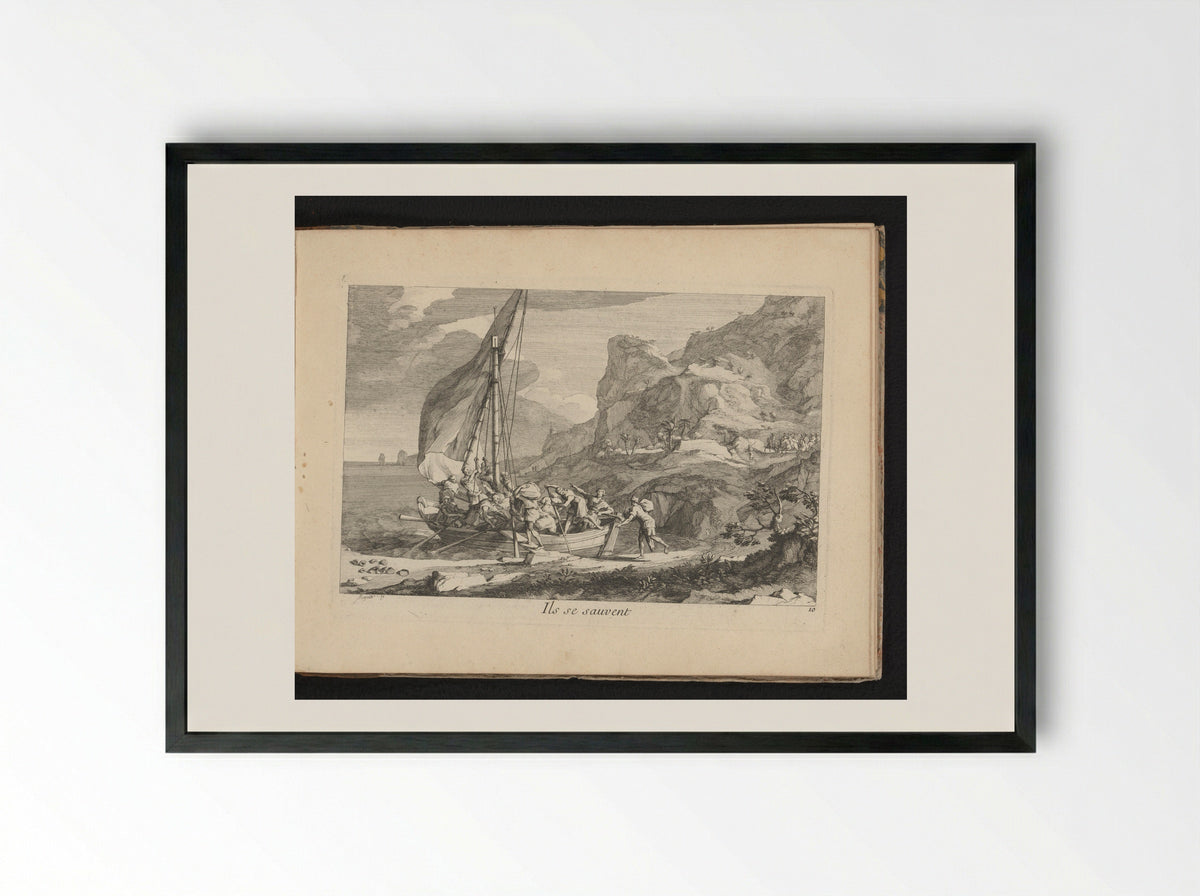 Ils se sauvent - Gaspard Duchange - Framed Print Black