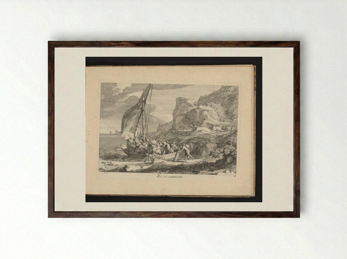 Ils se sauvent - Gaspard Duchange - Framed Print Dark Wood