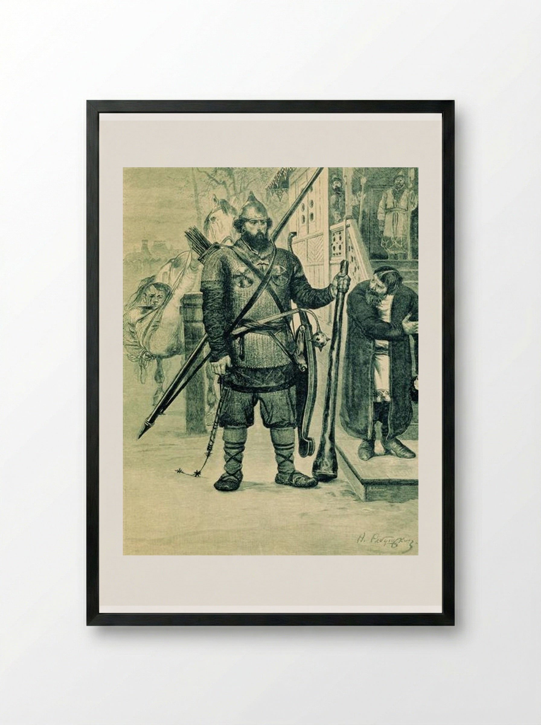 Ilya of Murom - Andrei Ryabushkin - Framed Print Black