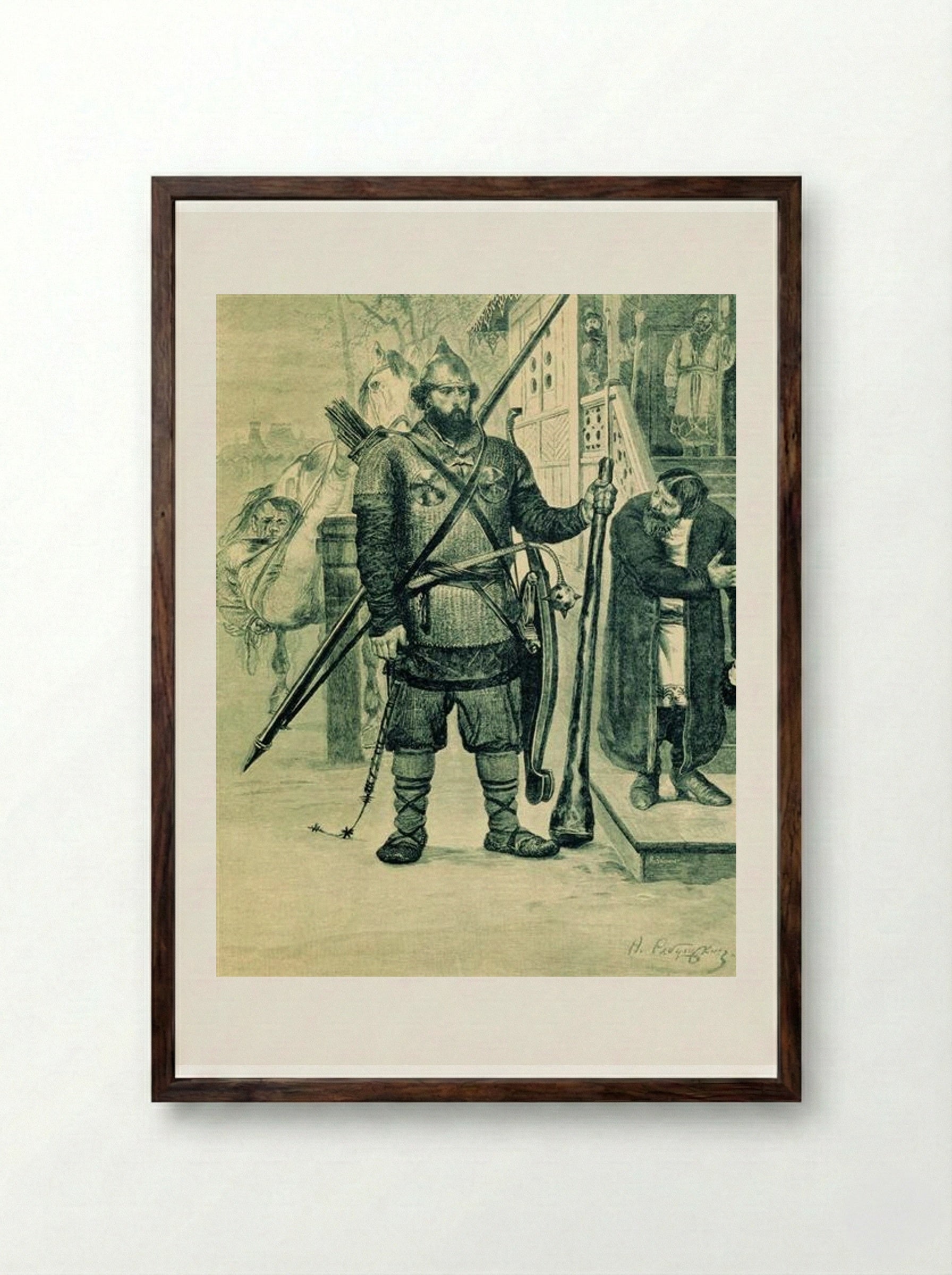 Ilya of Murom - Andrei Ryabushkin - Framed Print Dark Wood