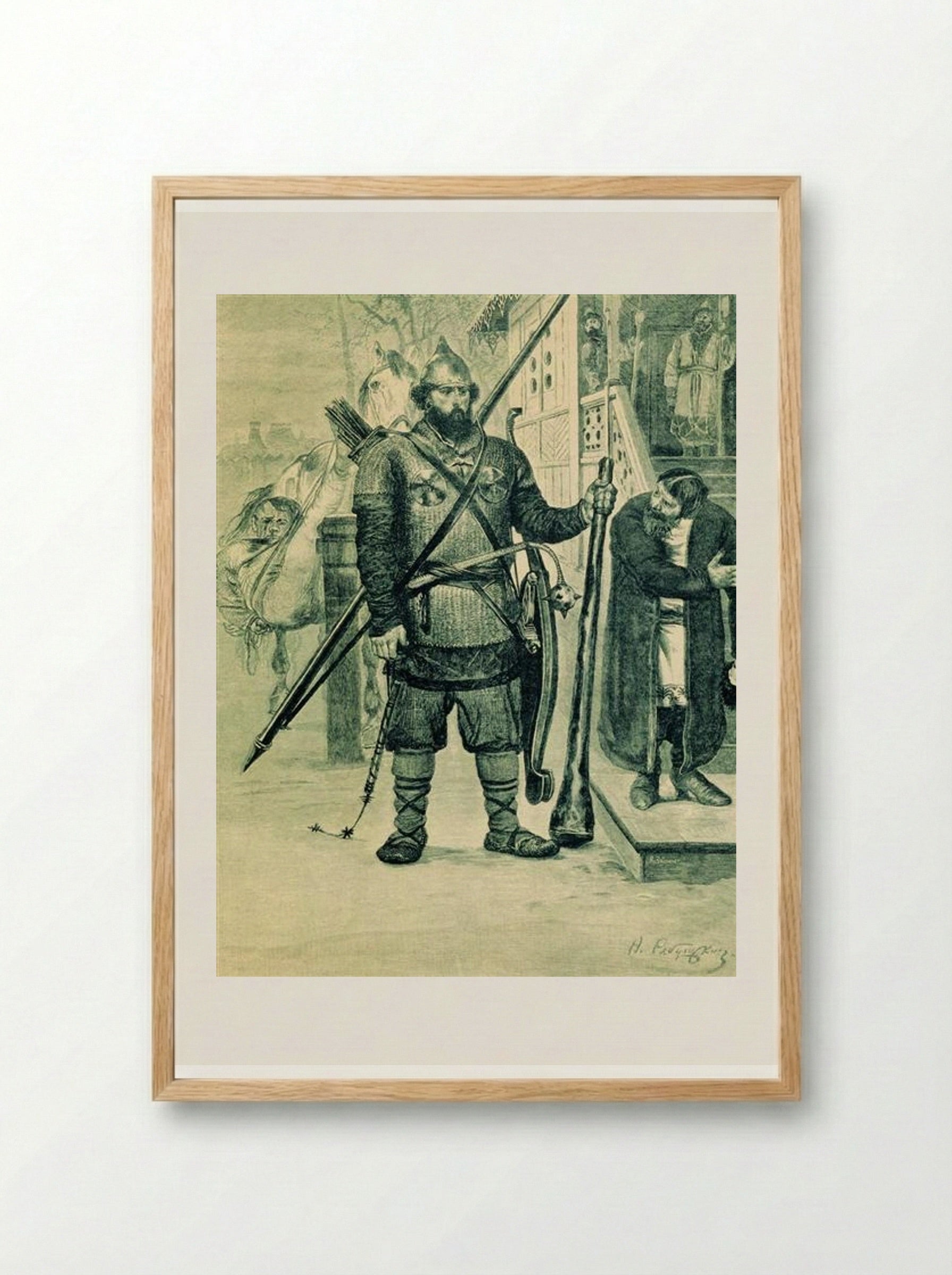 Ilya of Murom - Andrei Ryabushkin - Framed Print Wood