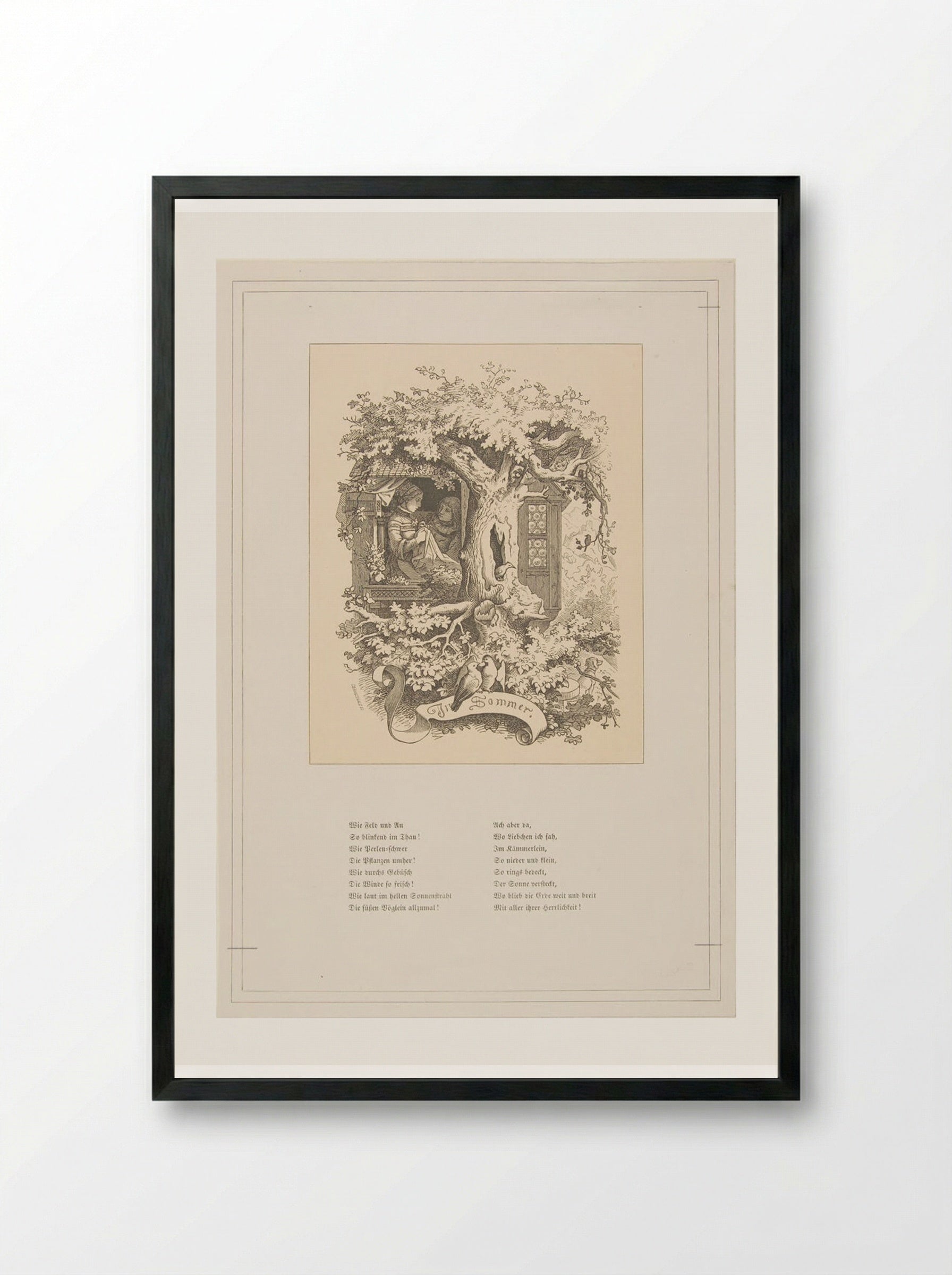 Im Sommer - Adrian Ludwig Richter - Framed Print Black