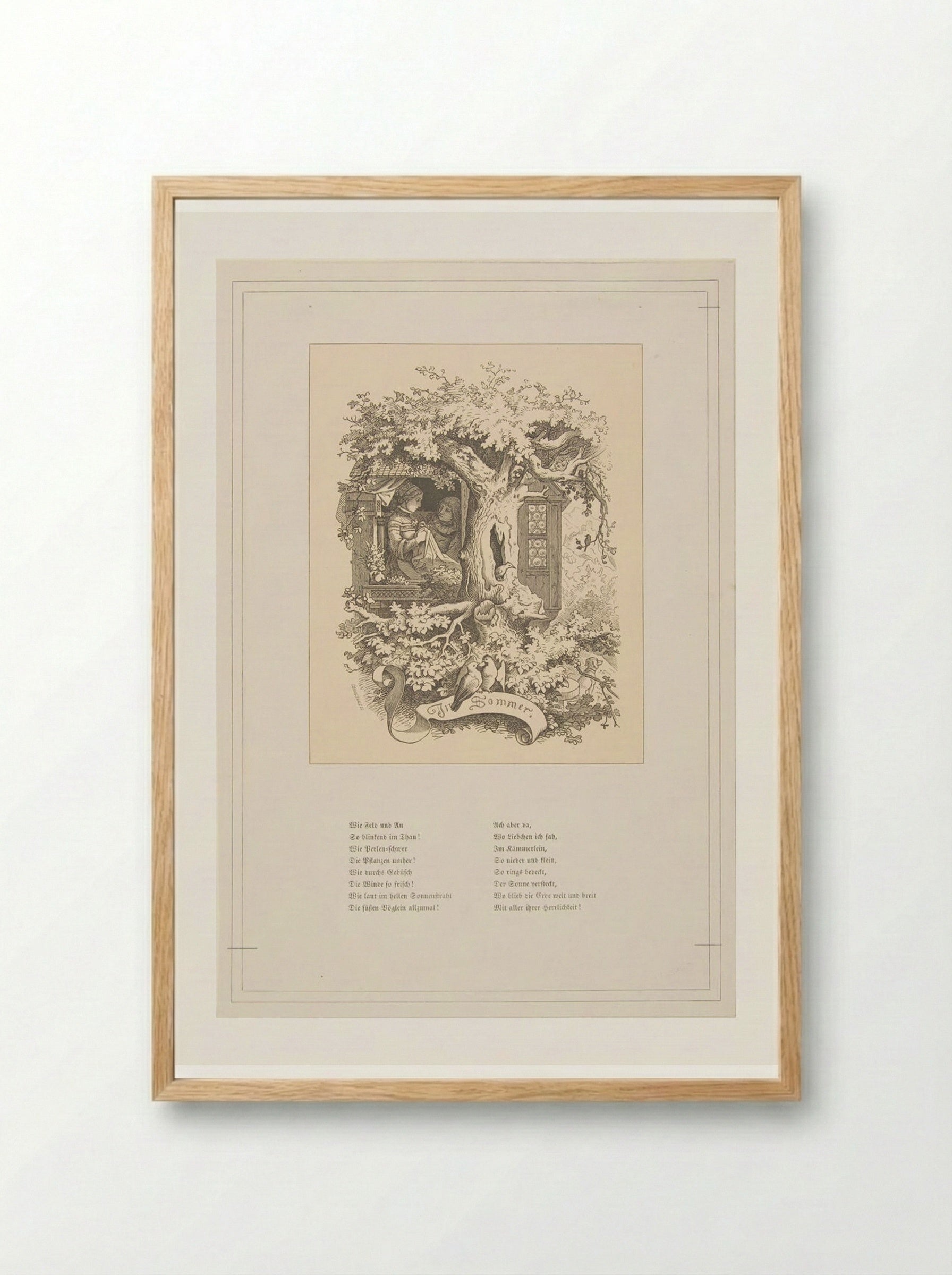 Im Sommer - Adrian Ludwig Richter - Framed Print Wood