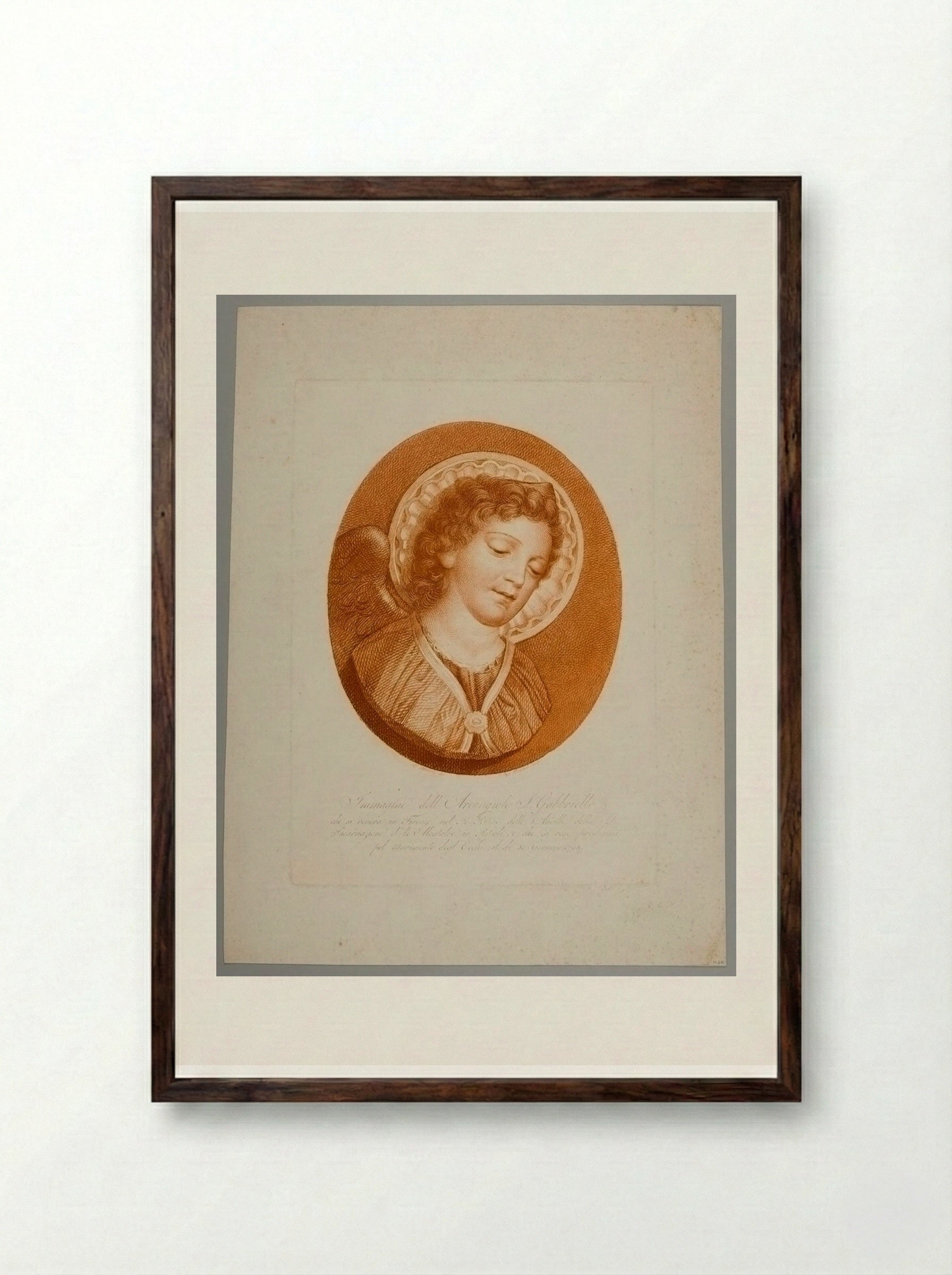 Image of the Archangel Gabriel - Raphael Morghen - Framed Print Dark Wood