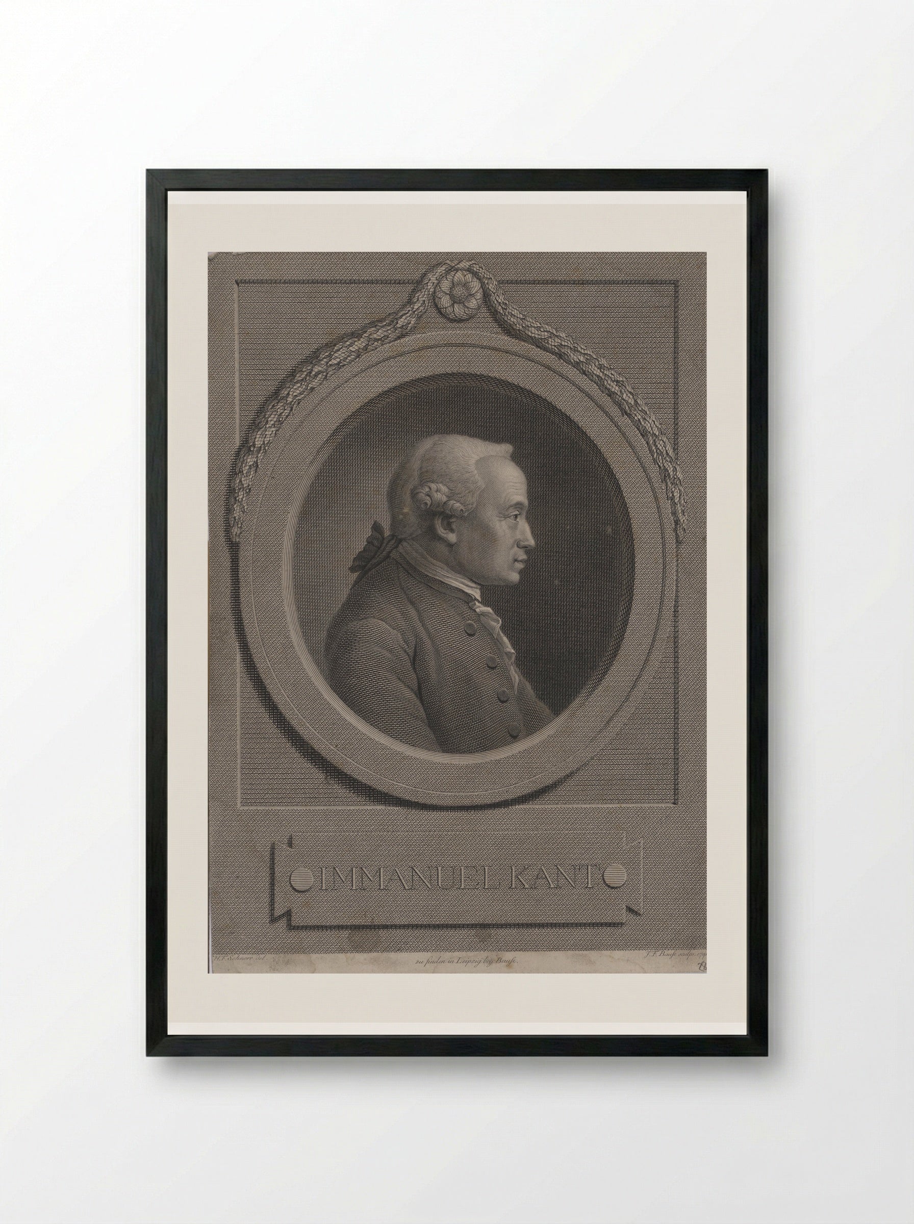 Immanuel Kant - Johann Friedrich Bause - Framed Print Black