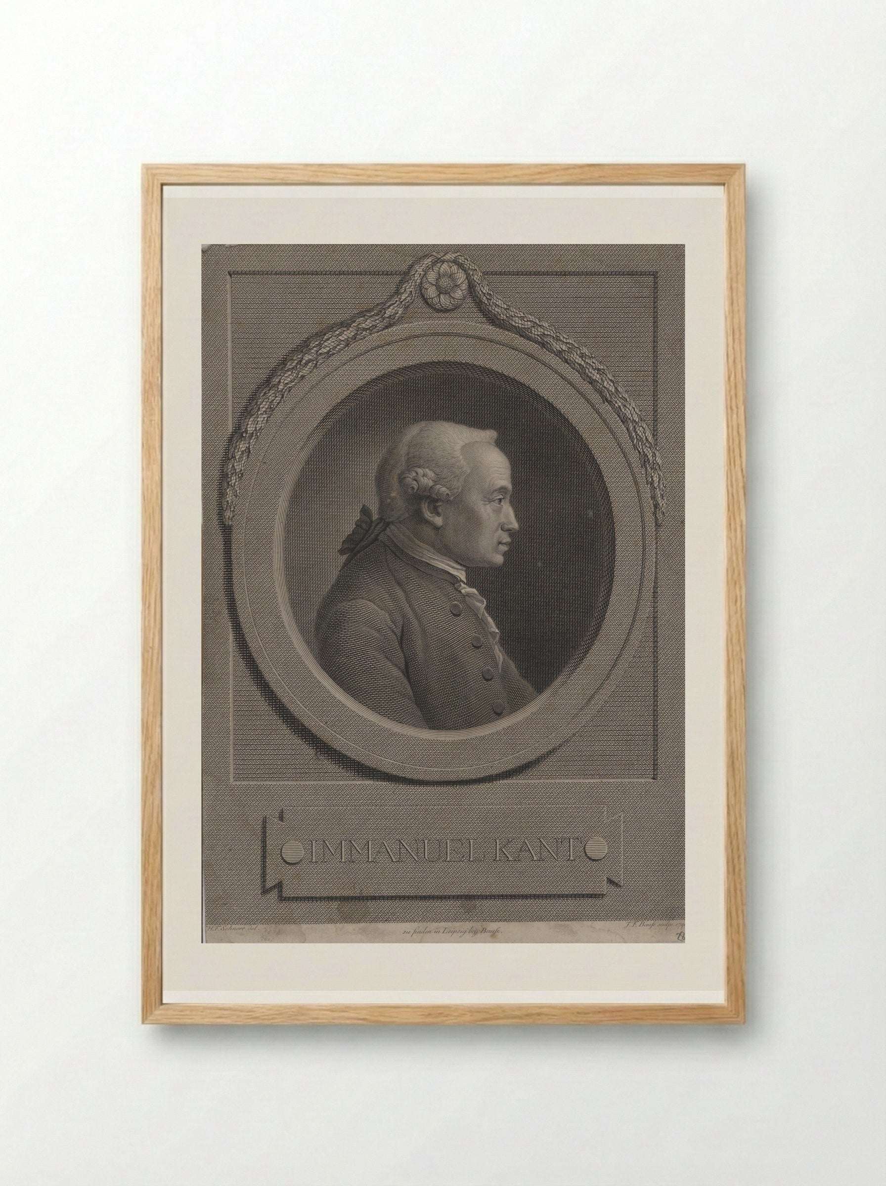 Immanuel Kant - Johann Friedrich Bause - Framed Print Wood