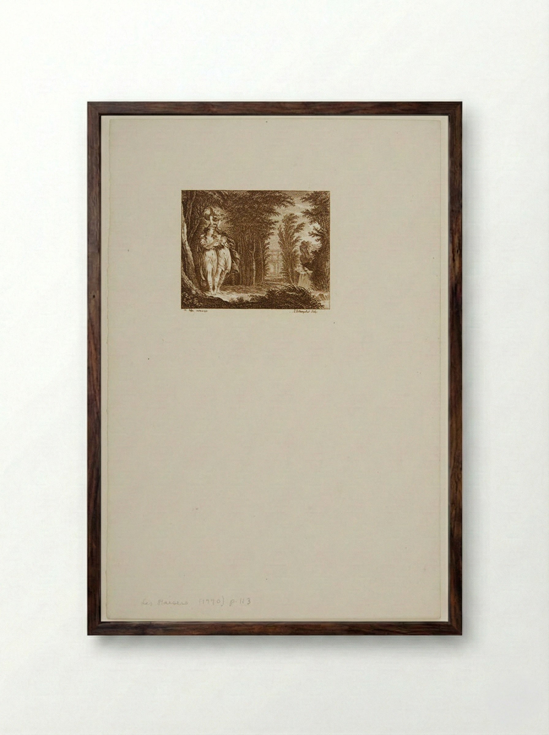 Immortality, Illustration to Les Baisers - Louis Joseph Masquelier - Framed Print Dark Wood