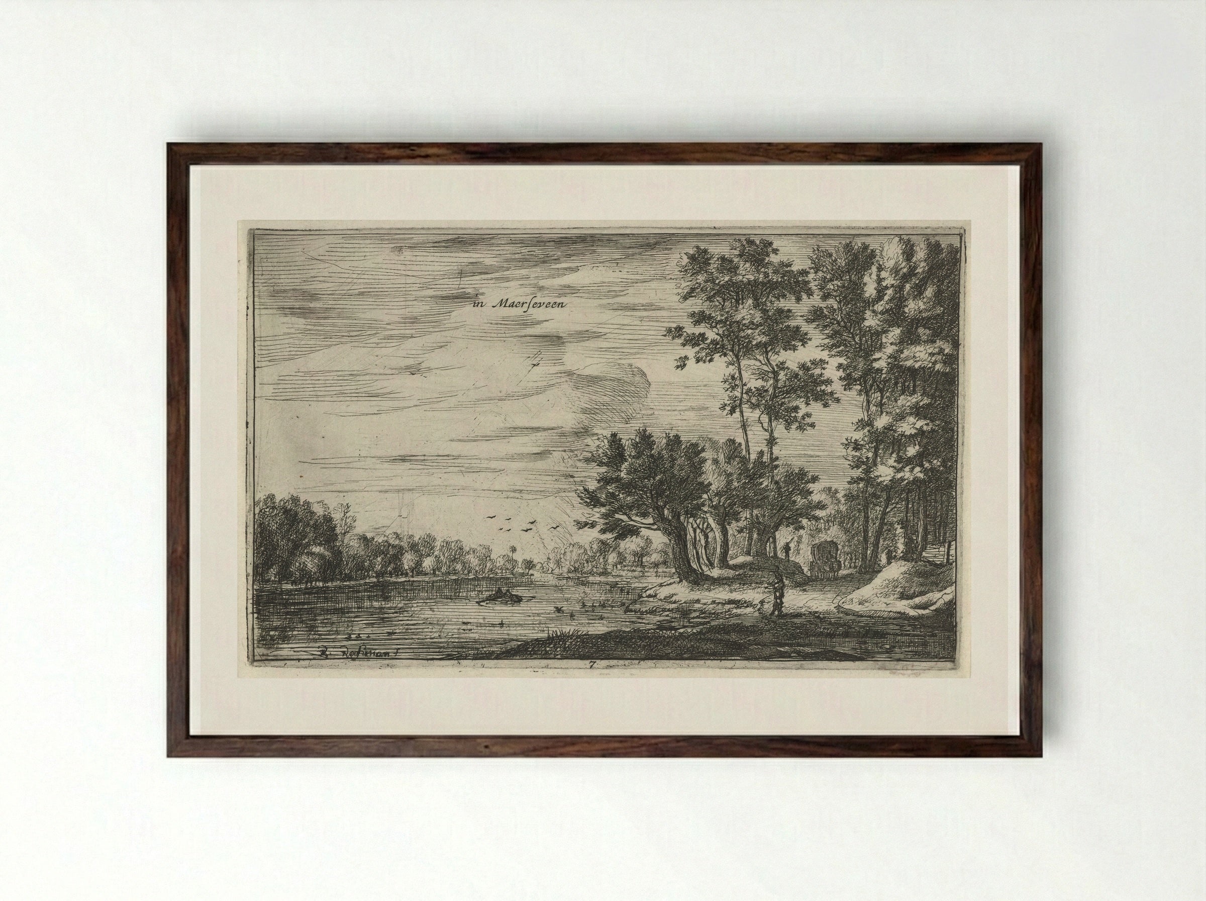 In Maerseveen - Roelant Roghman - Framed Print Dark Wood