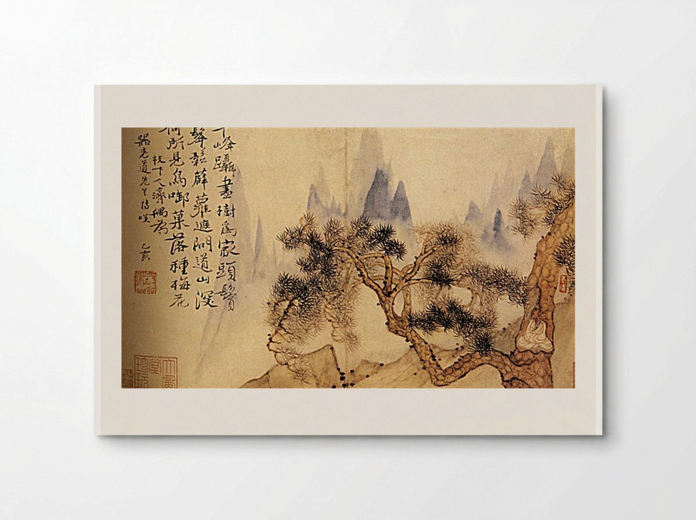 In Meditation, at the Foot of the Mountains - Shitao - Poster