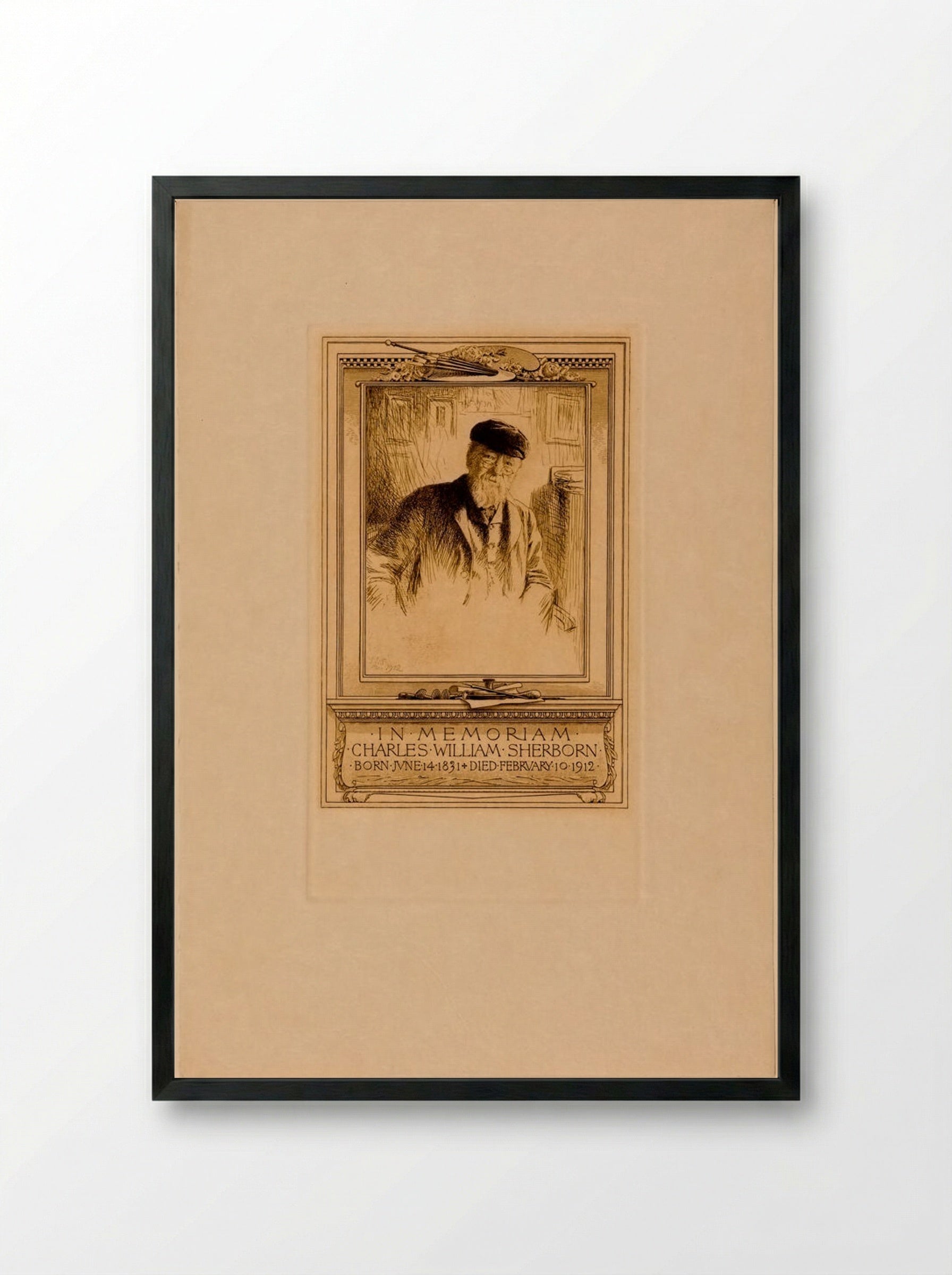 In Memoriam Charles William Sherborn - Sidney L. Smith - Framed Print Black