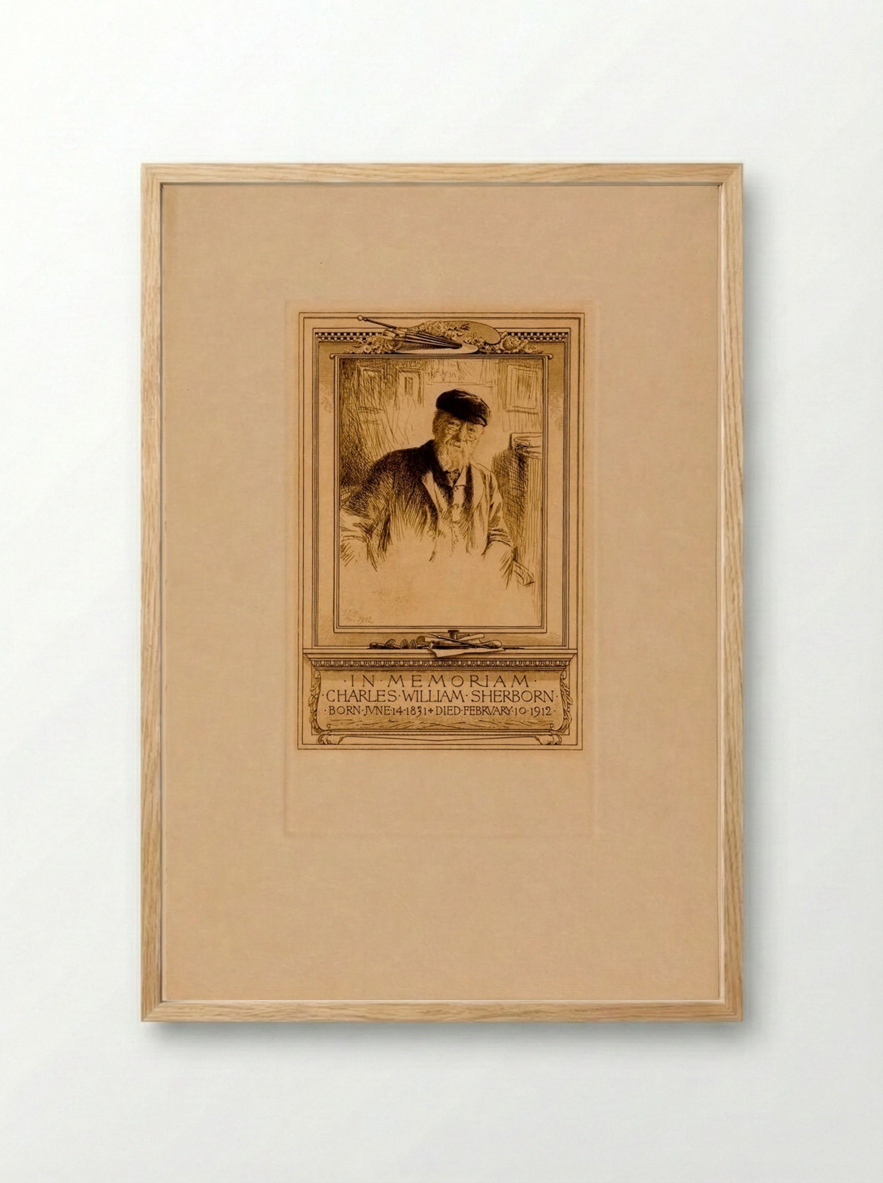In Memoriam Charles William Sherborn - Sidney L. Smith - Framed Print Wood