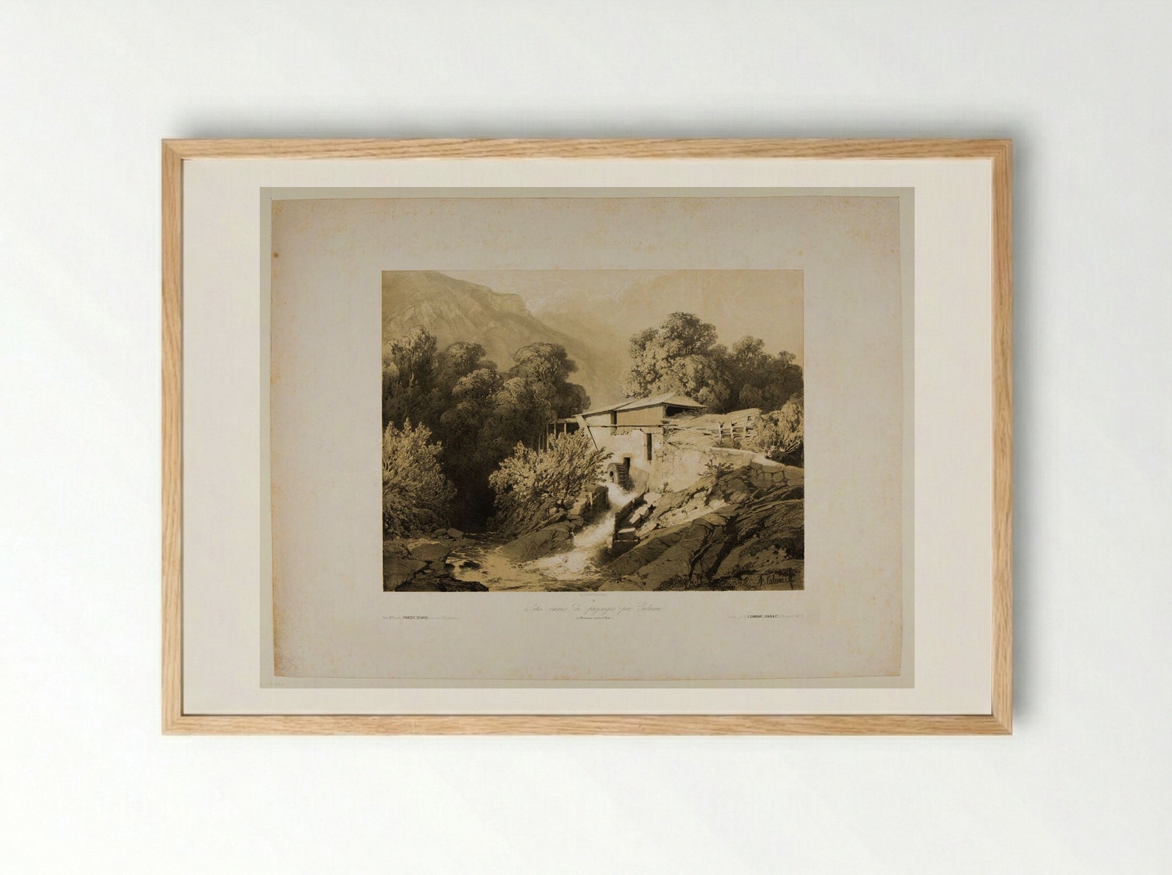 In Montreux, Vaud District - Alexandre Calame - Framed Print Wood