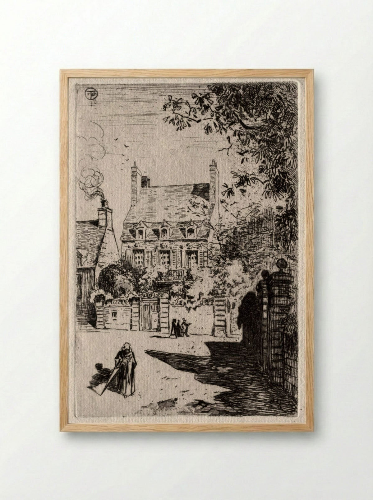 In Province: The House at Orléans - Félix Hilaire Buhot - Framed Print Wood