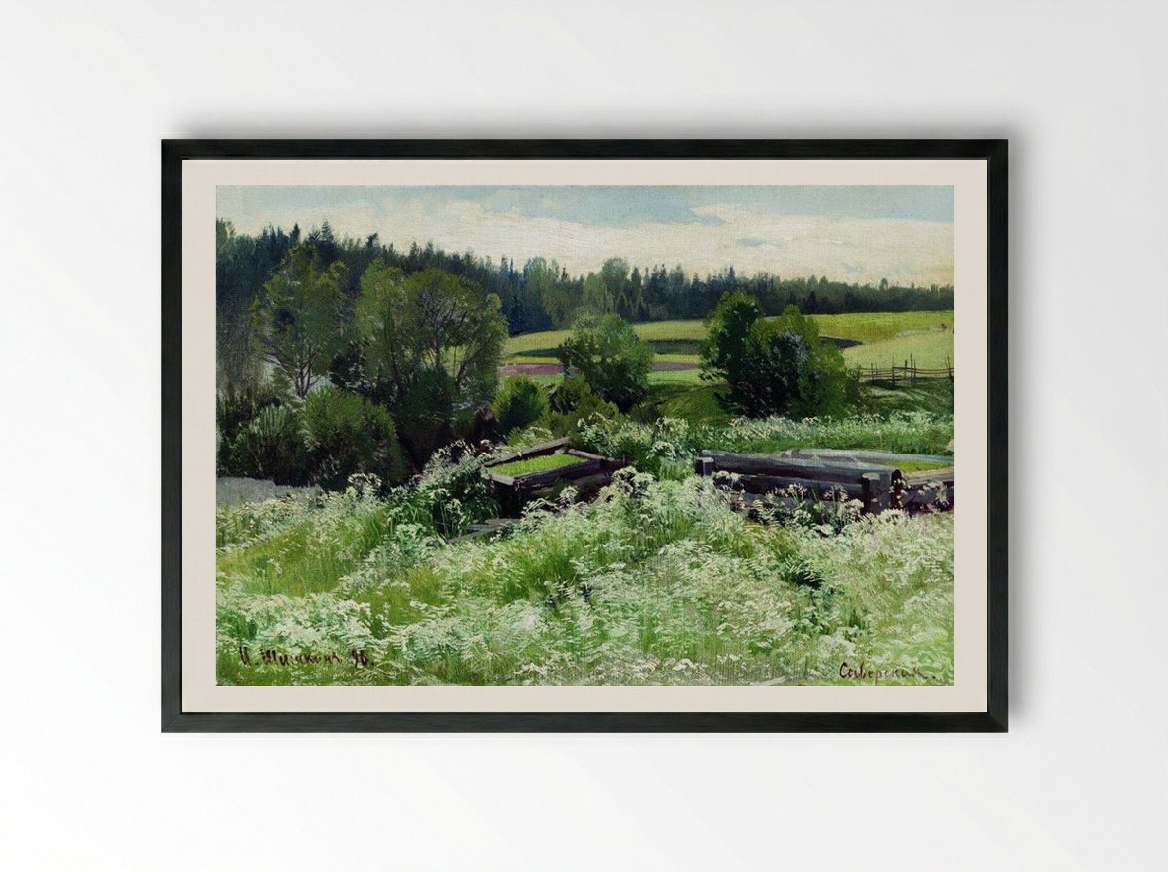 In Siverskaya - Ivan Shishkin - Framed Print Black
