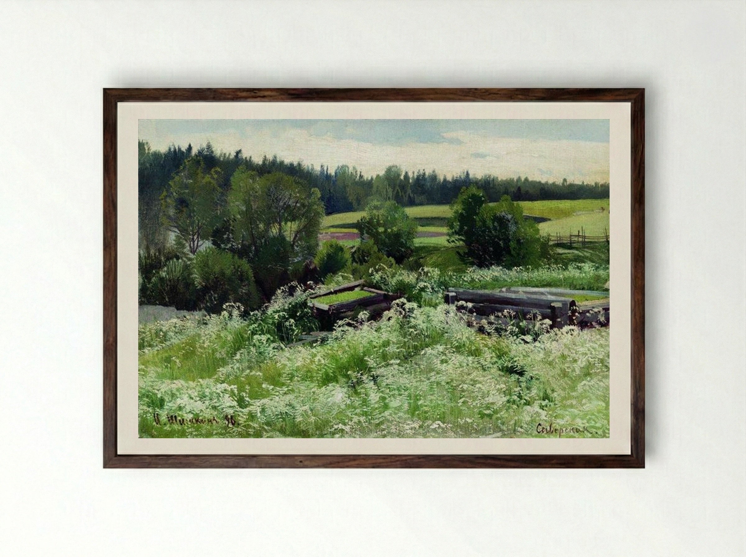 In Siverskaya - Ivan Shishkin - Framed Print Dark Wood