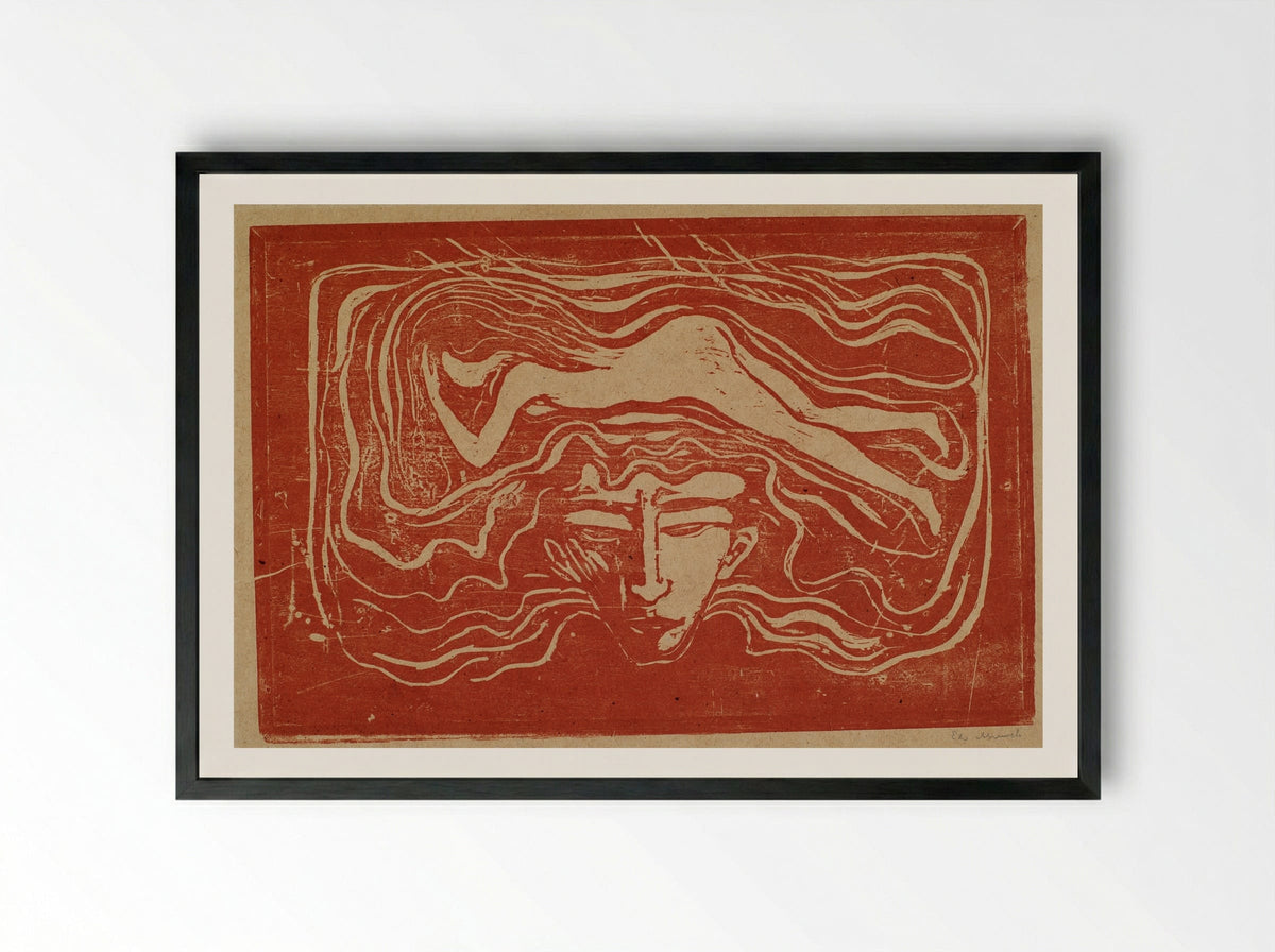 In a Man's Brain - Edvard Munch - Framed Print Black