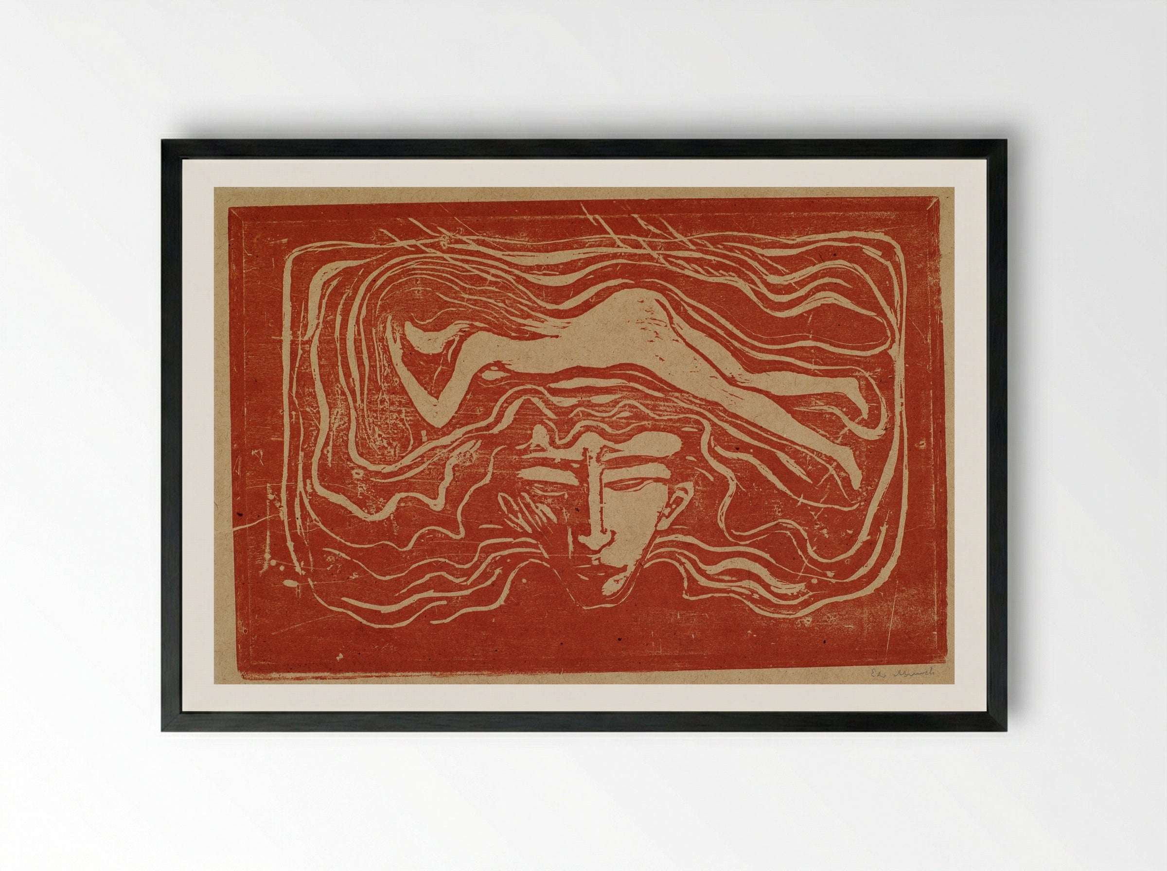 In a Man's Brain - Edvard Munch - Framed Print Black