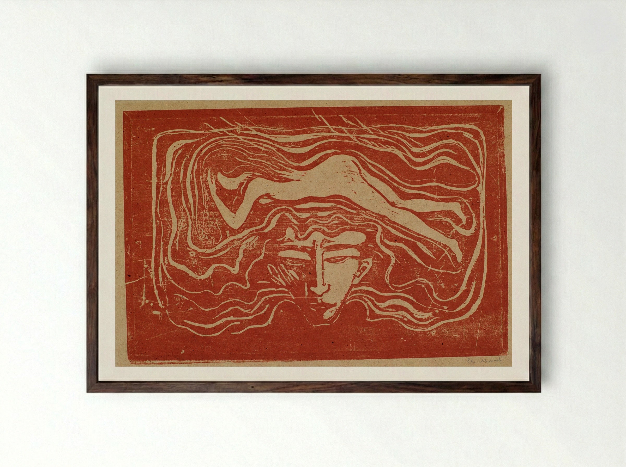 In a Man's Brain - Edvard Munch - Framed Print Dark Wood
