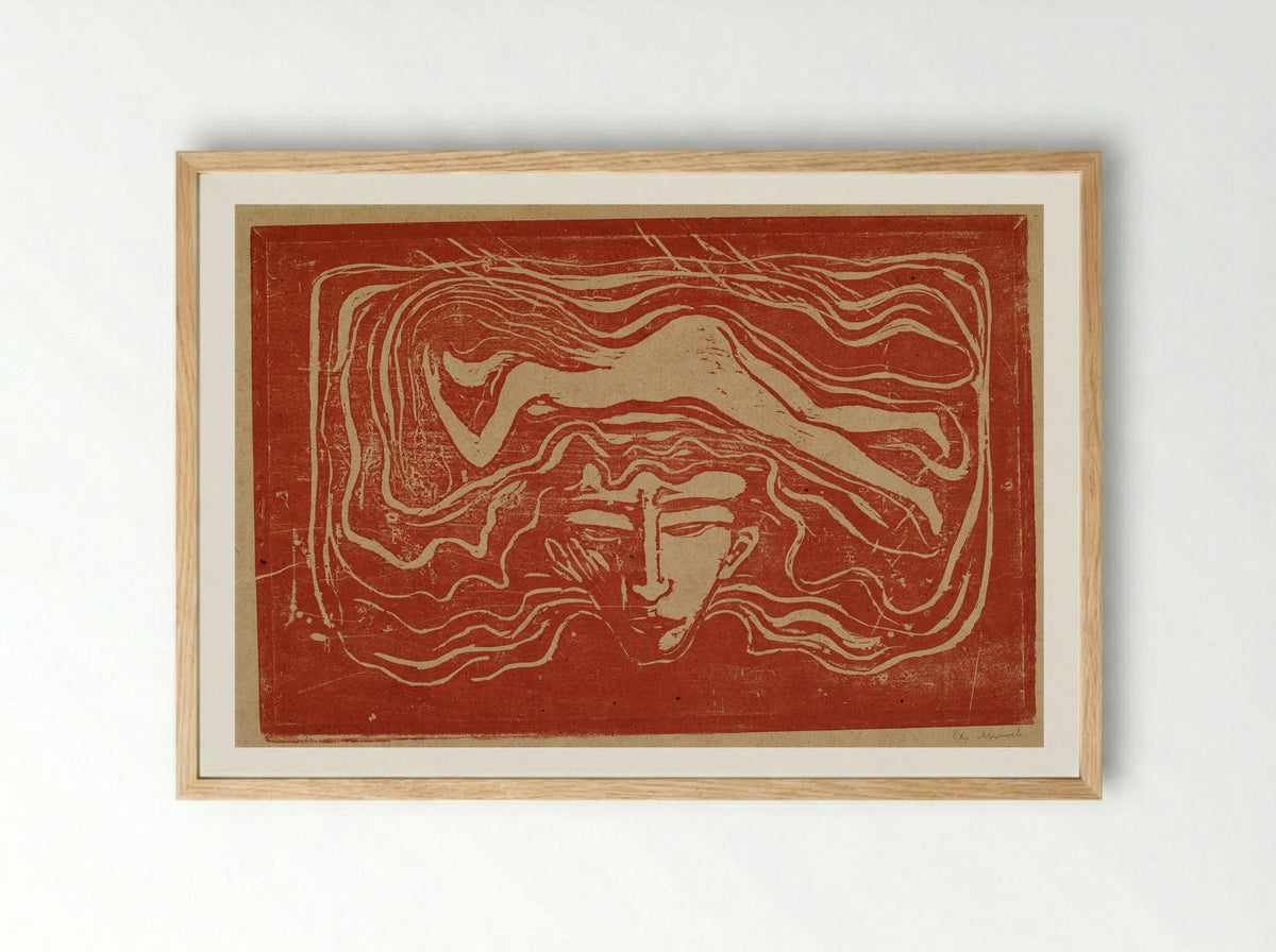 In a Man's Brain - Edvard Munch - Framed Print Wood