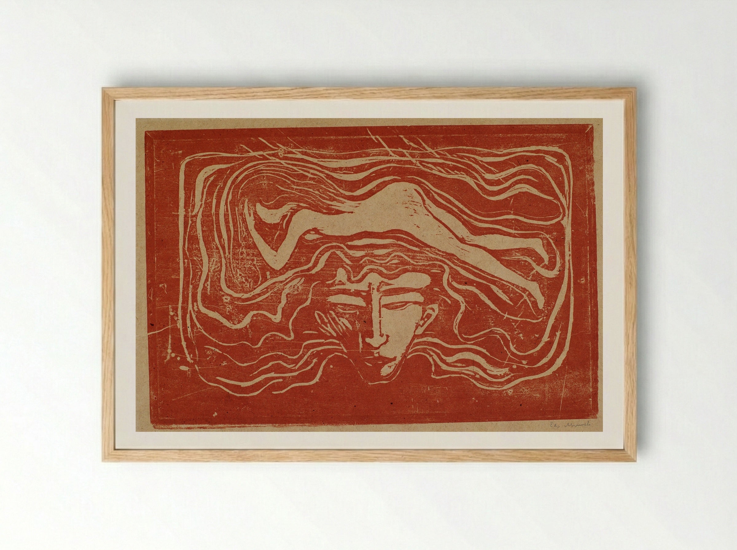 In a Man's Brain - Edvard Munch - Framed Print Wood