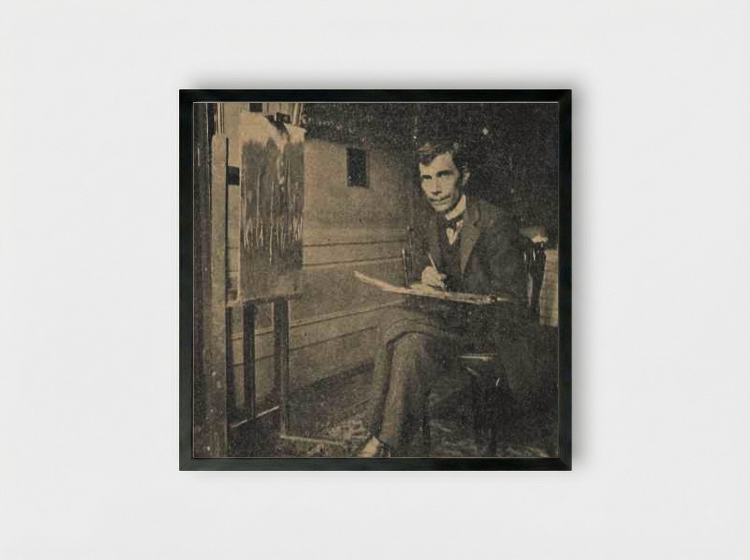 In atelier (Self-Portrait) - Stefan Luchian - Framed Print Black