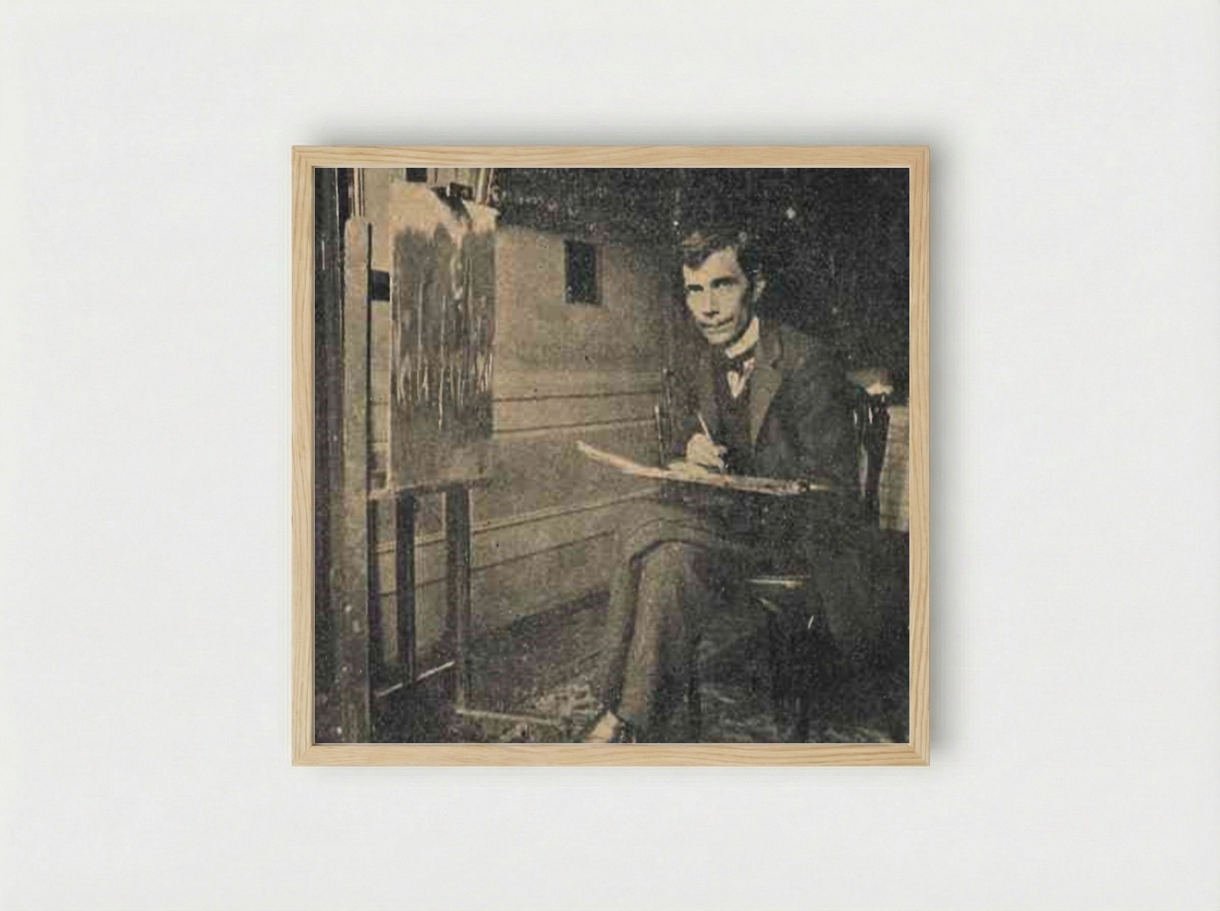 In atelier (Self-Portrait) - Stefan Luchian - Framed Print Wood