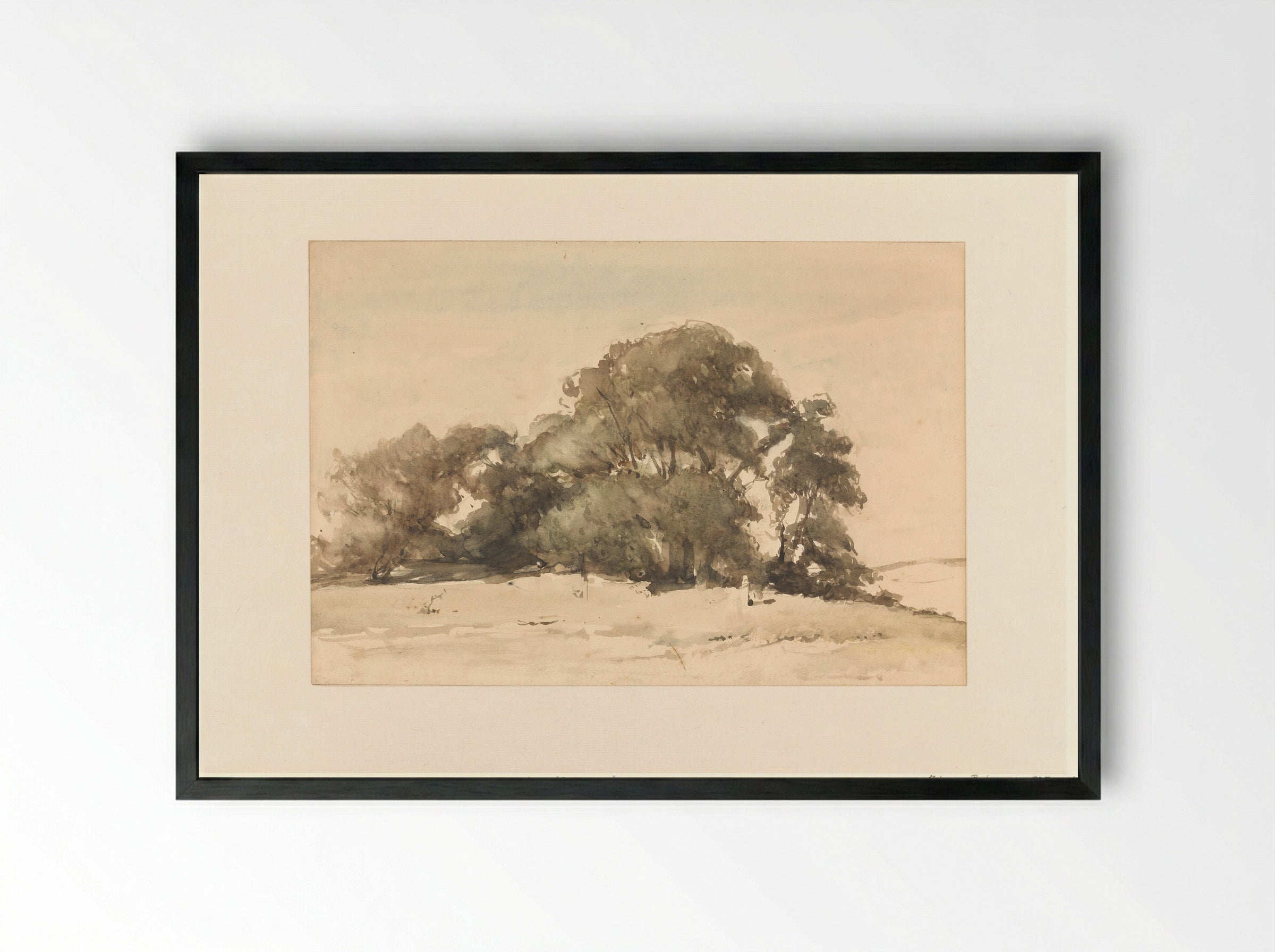 In de duinen bij Wassenaar - Johannes Bosboom - Framed Print Black