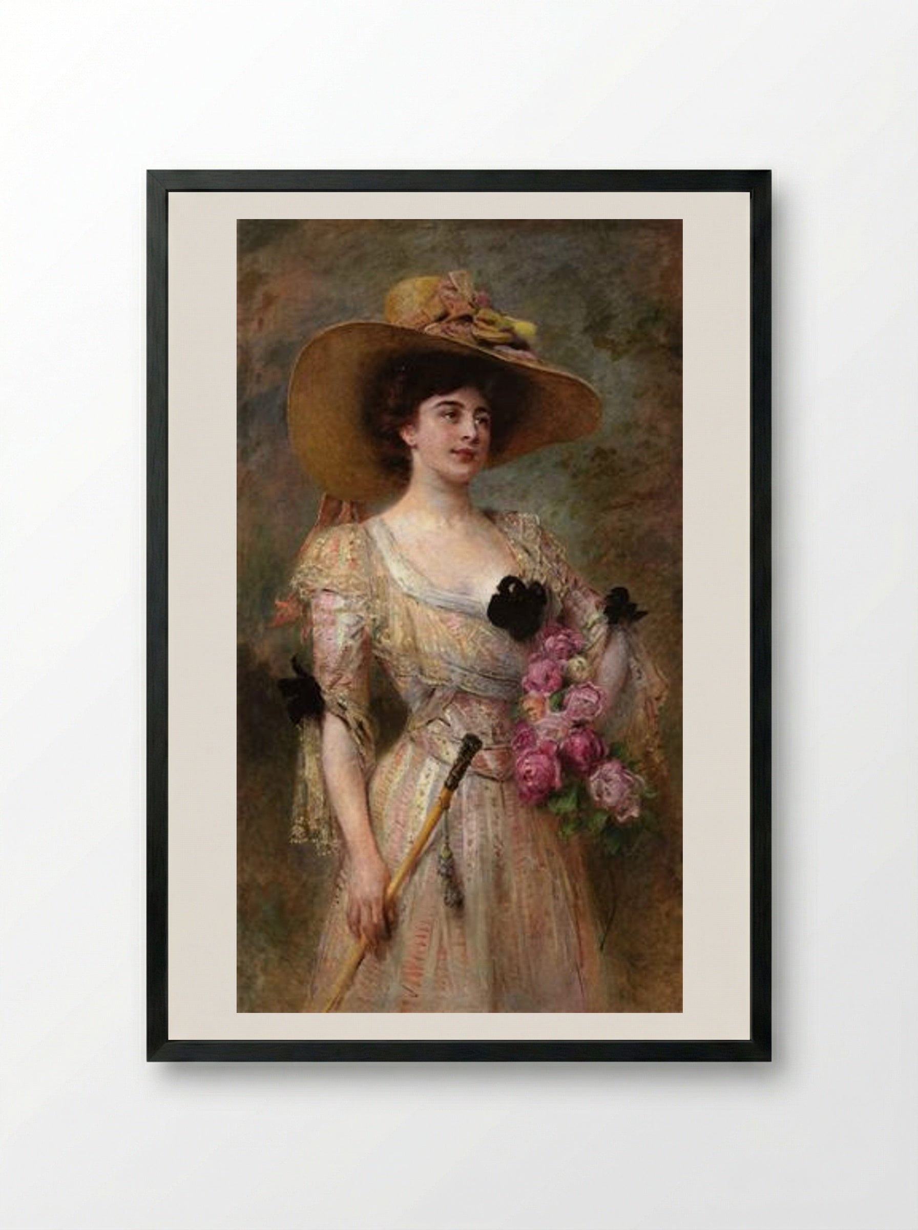 In from a Stroll - Konstantin Makovsky - Framed Print Black