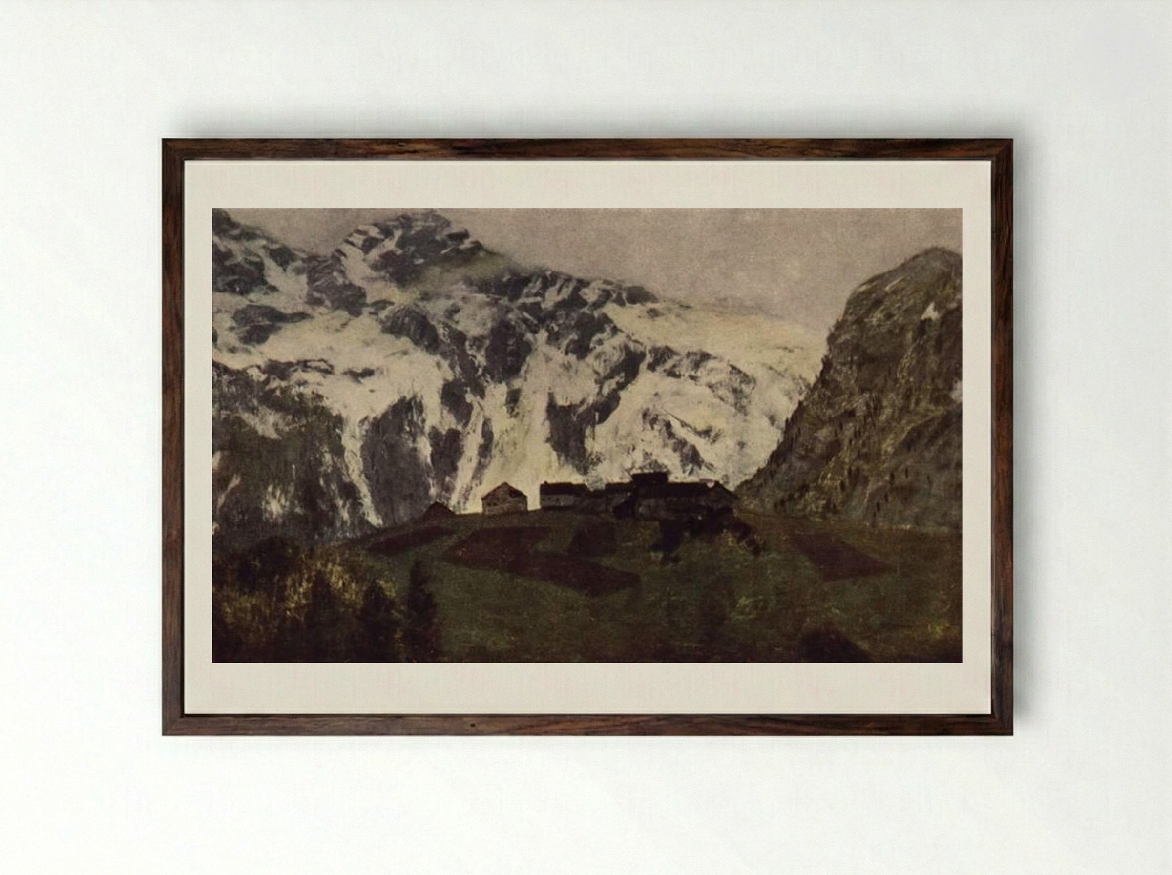 In the Alps - Isaac Levitan - Framed Print Dark Wood