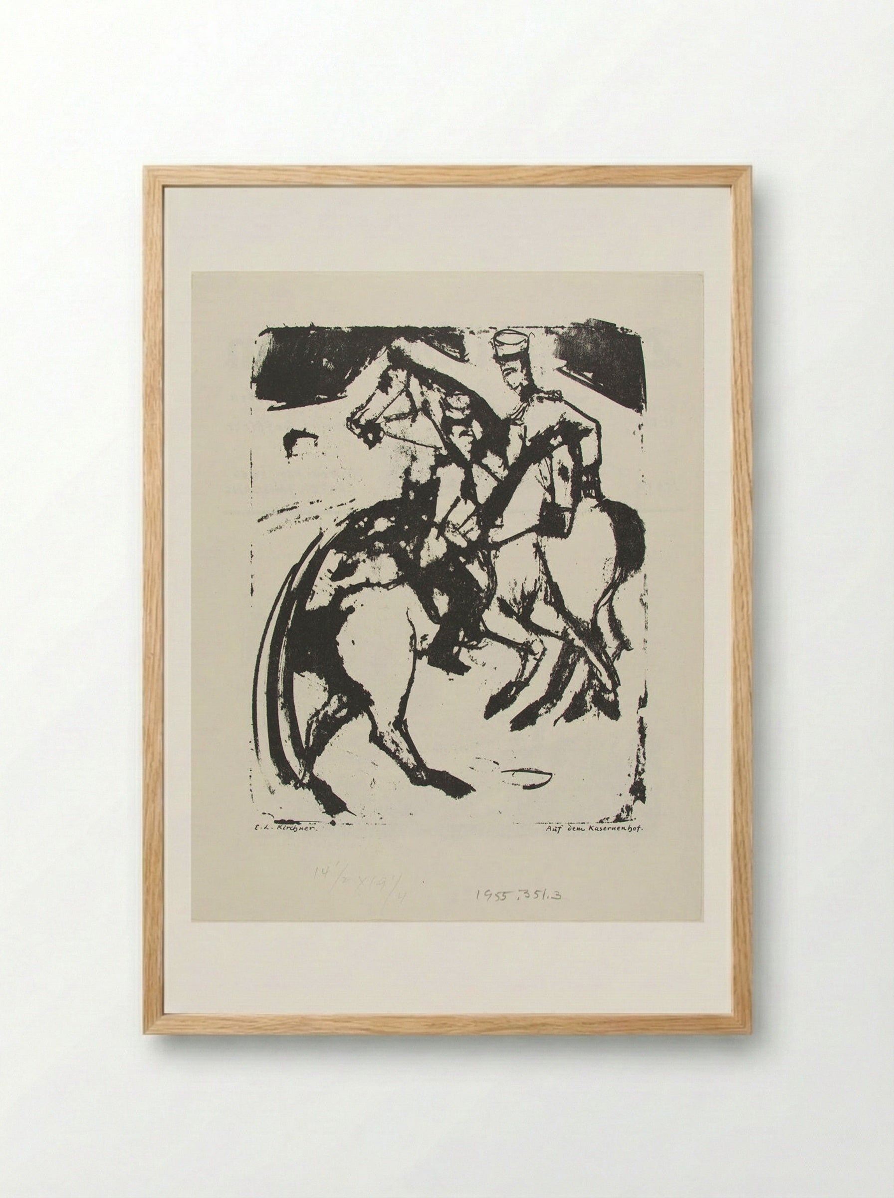 In the Barracks Courtyard - Ernst Ludwig Kirchner - Framed Print Wood