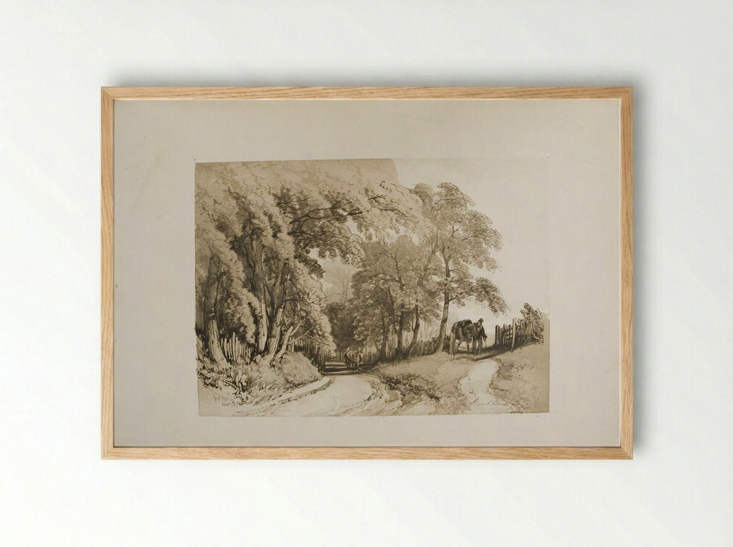 In the Bookham Lane, Surrey - James Duffield Harding - Framed Print Wood