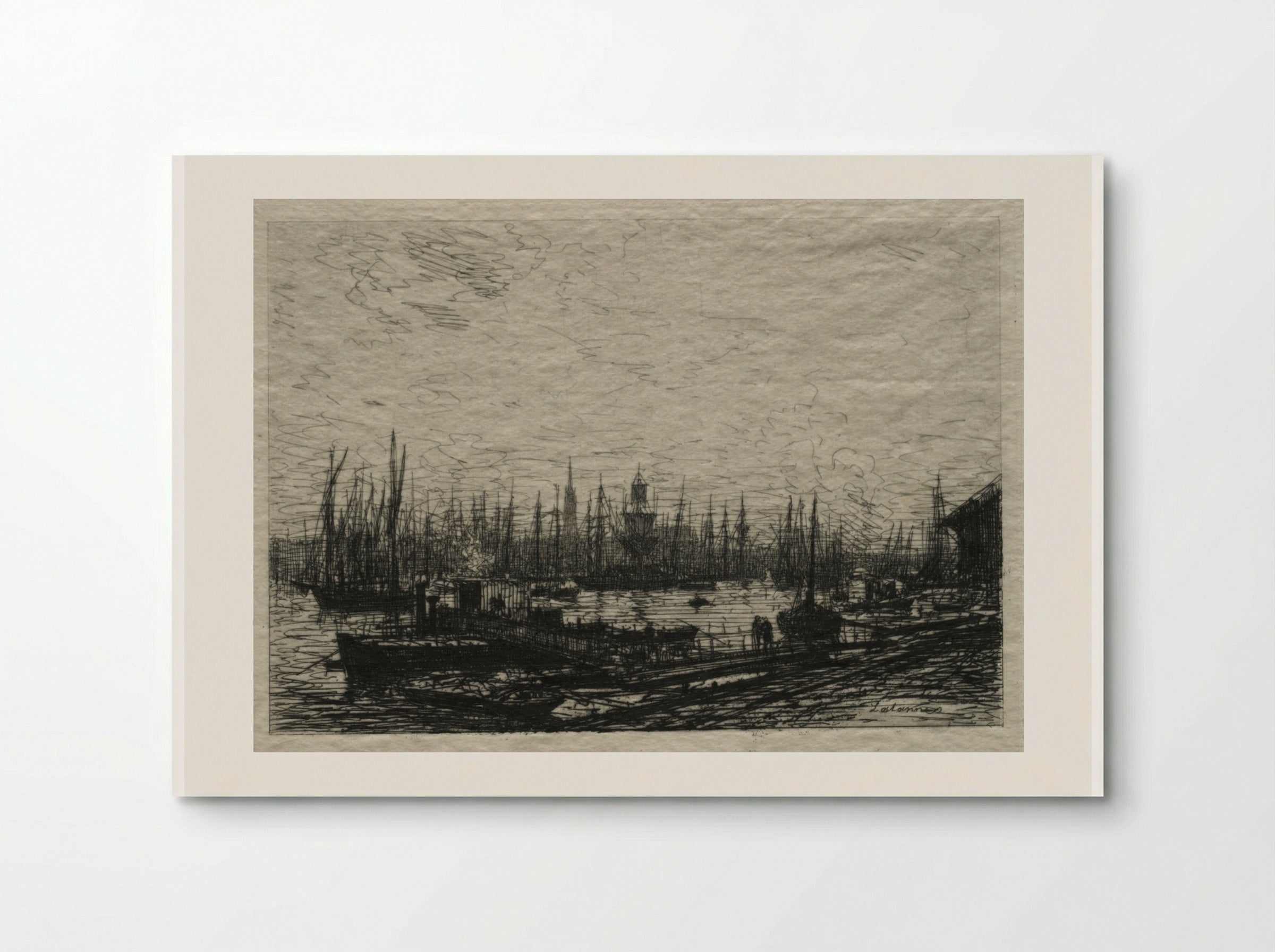 In the Bordeaux Harbor - Maxime Lalanne - Poster