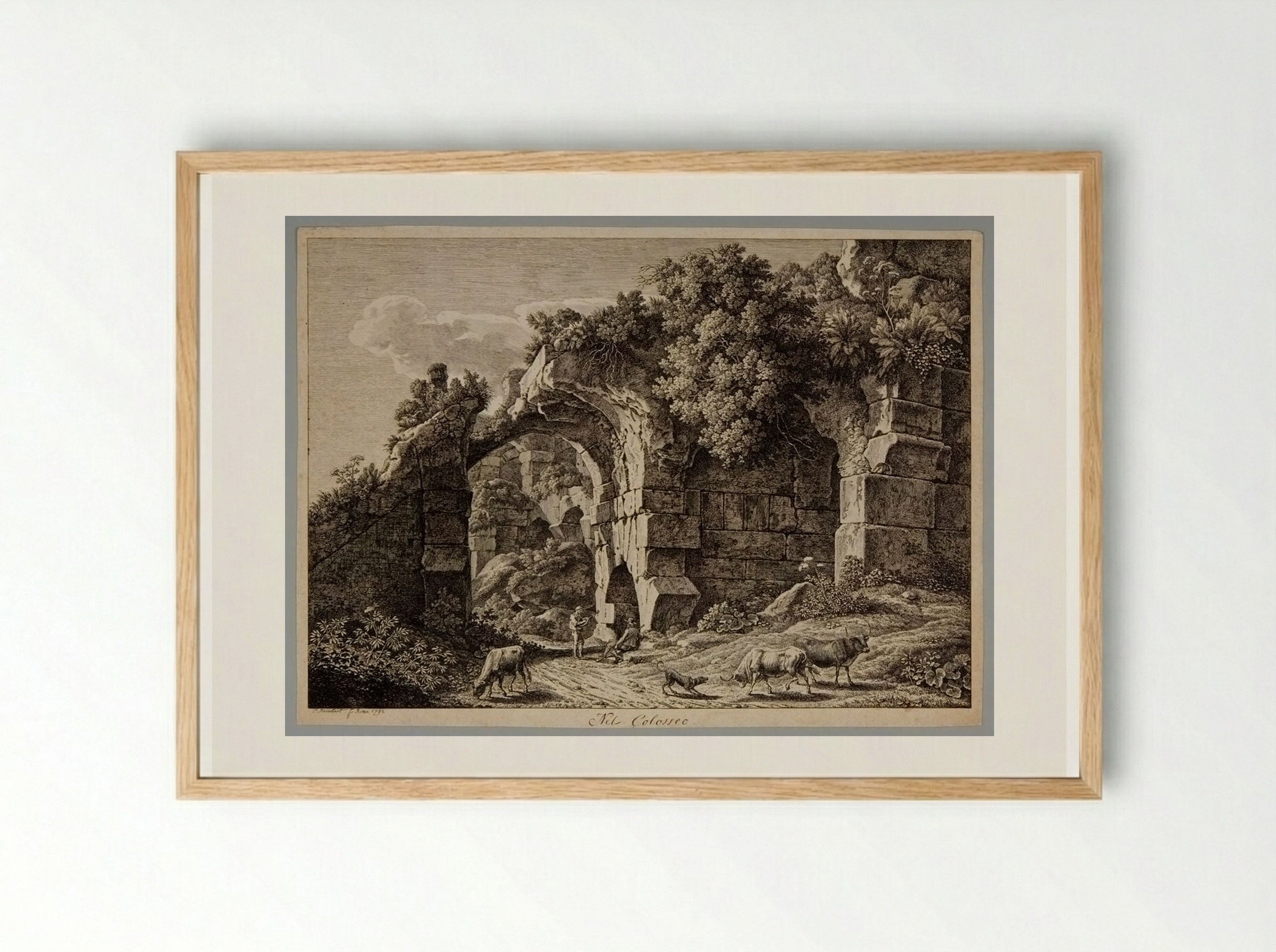In the Colosseum - Johann Christian Reinhart - Framed Print Wood