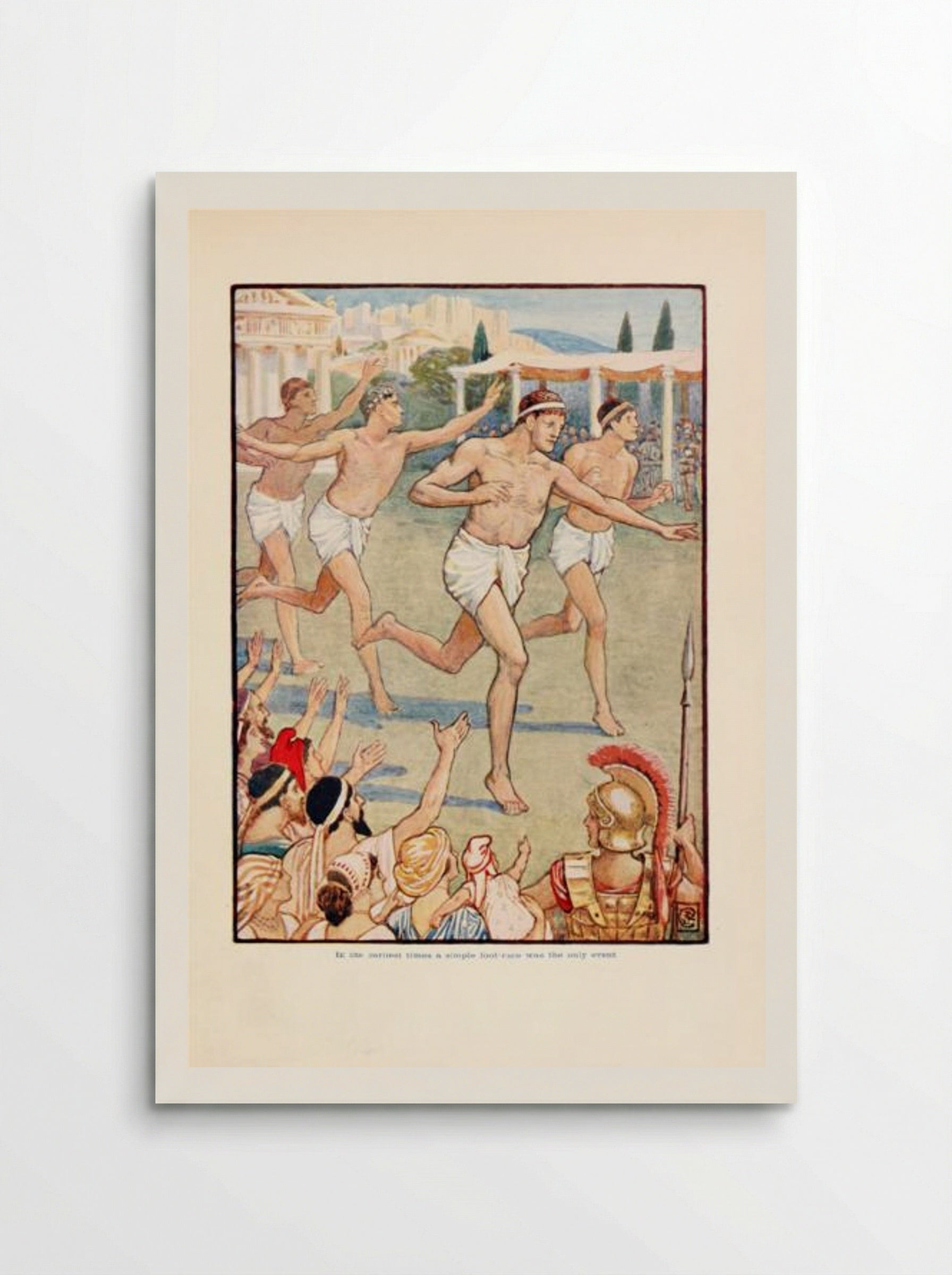 In the Earliest Times a Simple Foot-Race Was the Only Event - Walter Crane - Poster